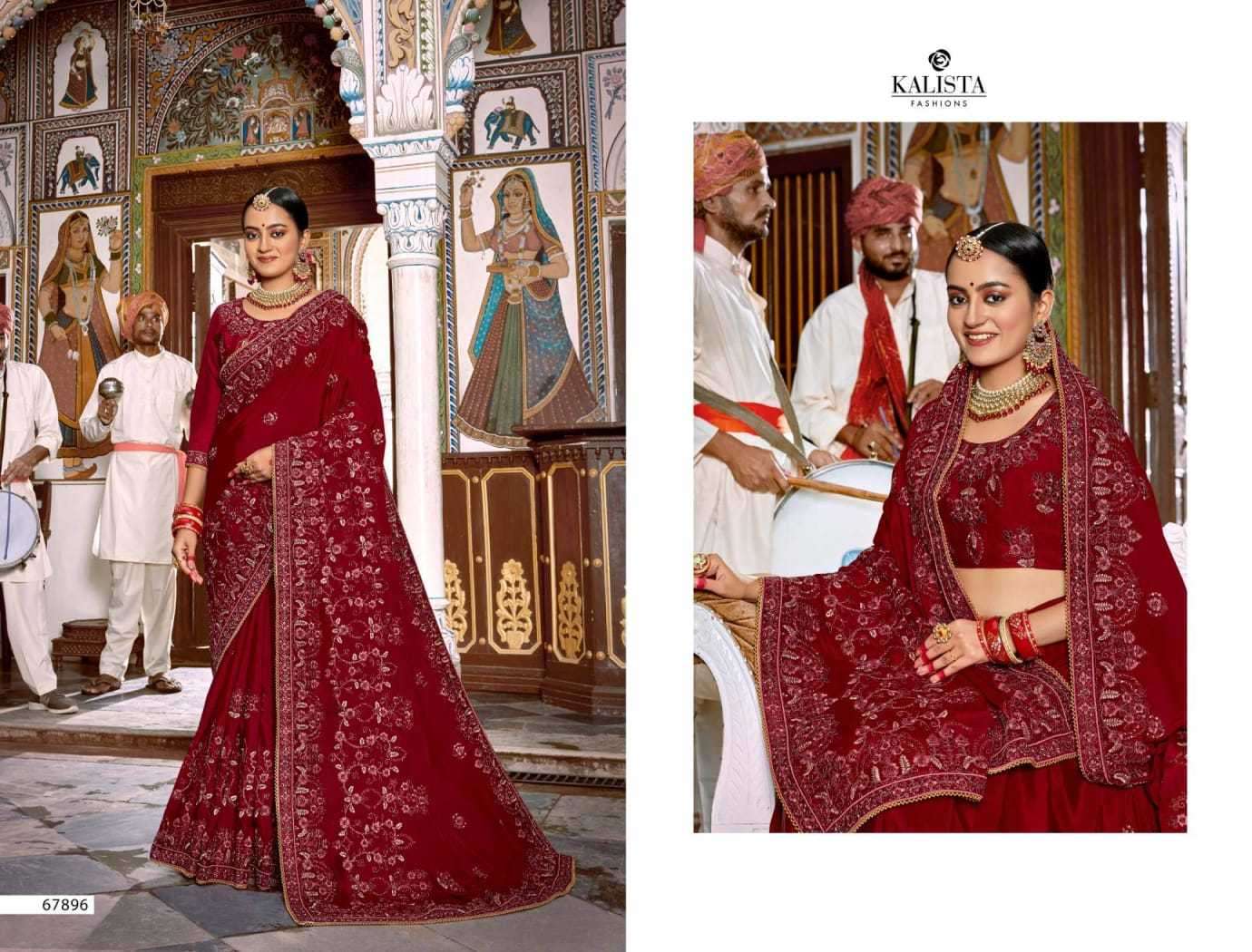 Kalista presents Mallika gold vol-4 Blooming chiffon party wear sarees catalog collection 