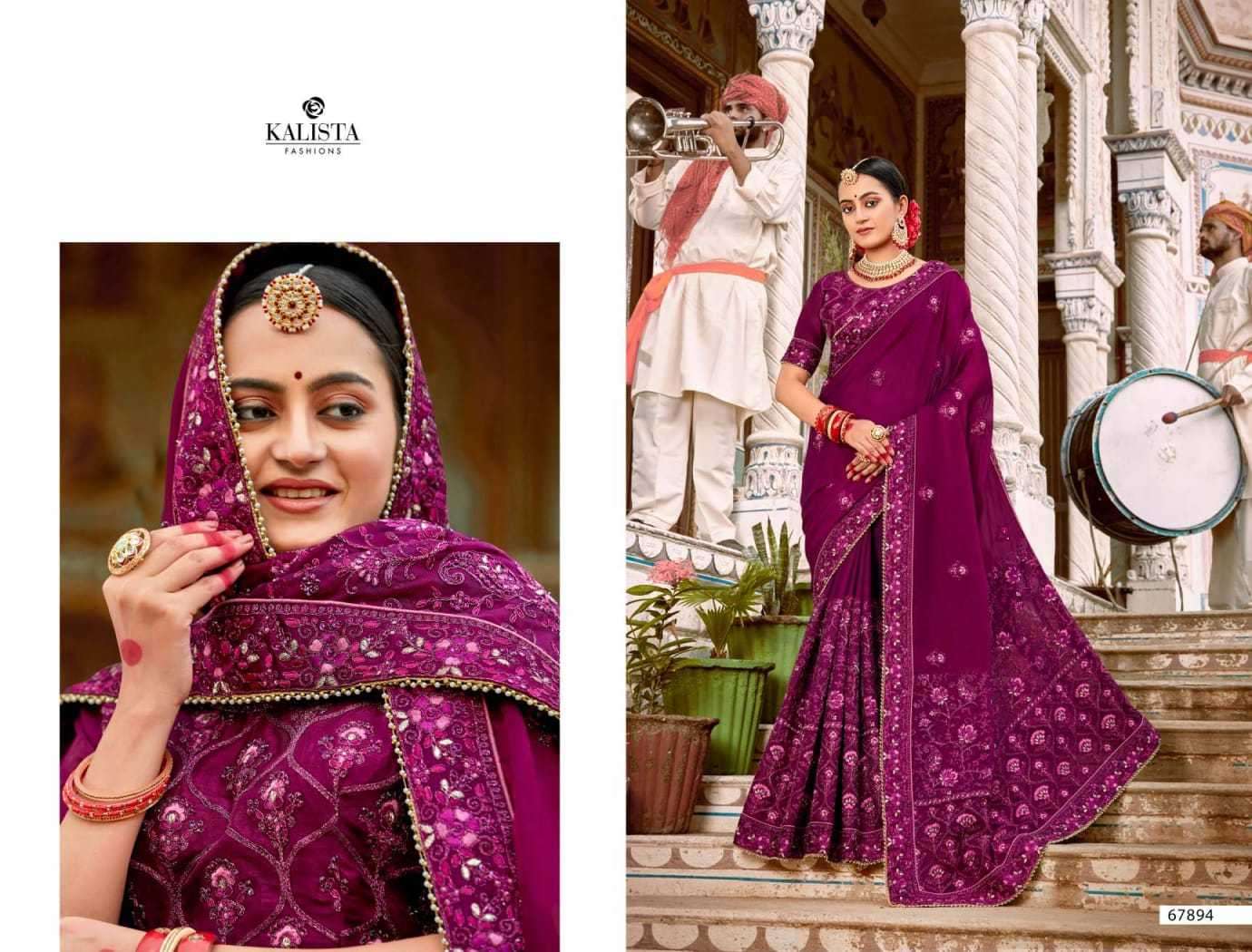 Kalista presents Mallika gold vol-4 Blooming chiffon party wear sarees catalog collection 