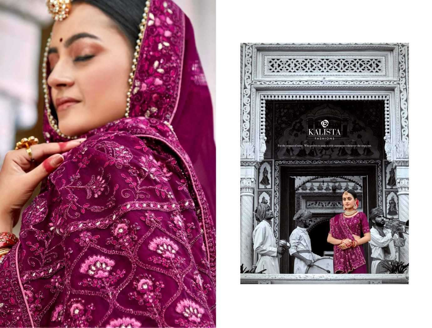 Kalista presents Mallika gold vol-4 Blooming chiffon party wear sarees catalog collection 