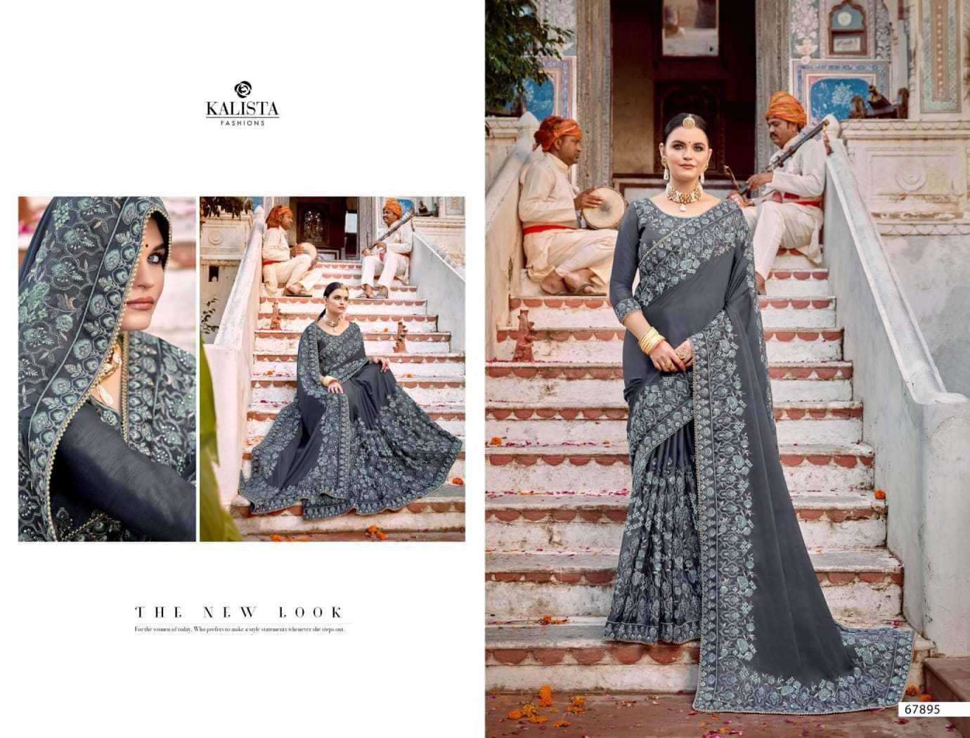 Kalista presents Mallika gold vol-4 Blooming chiffon party wear sarees catalog collection 