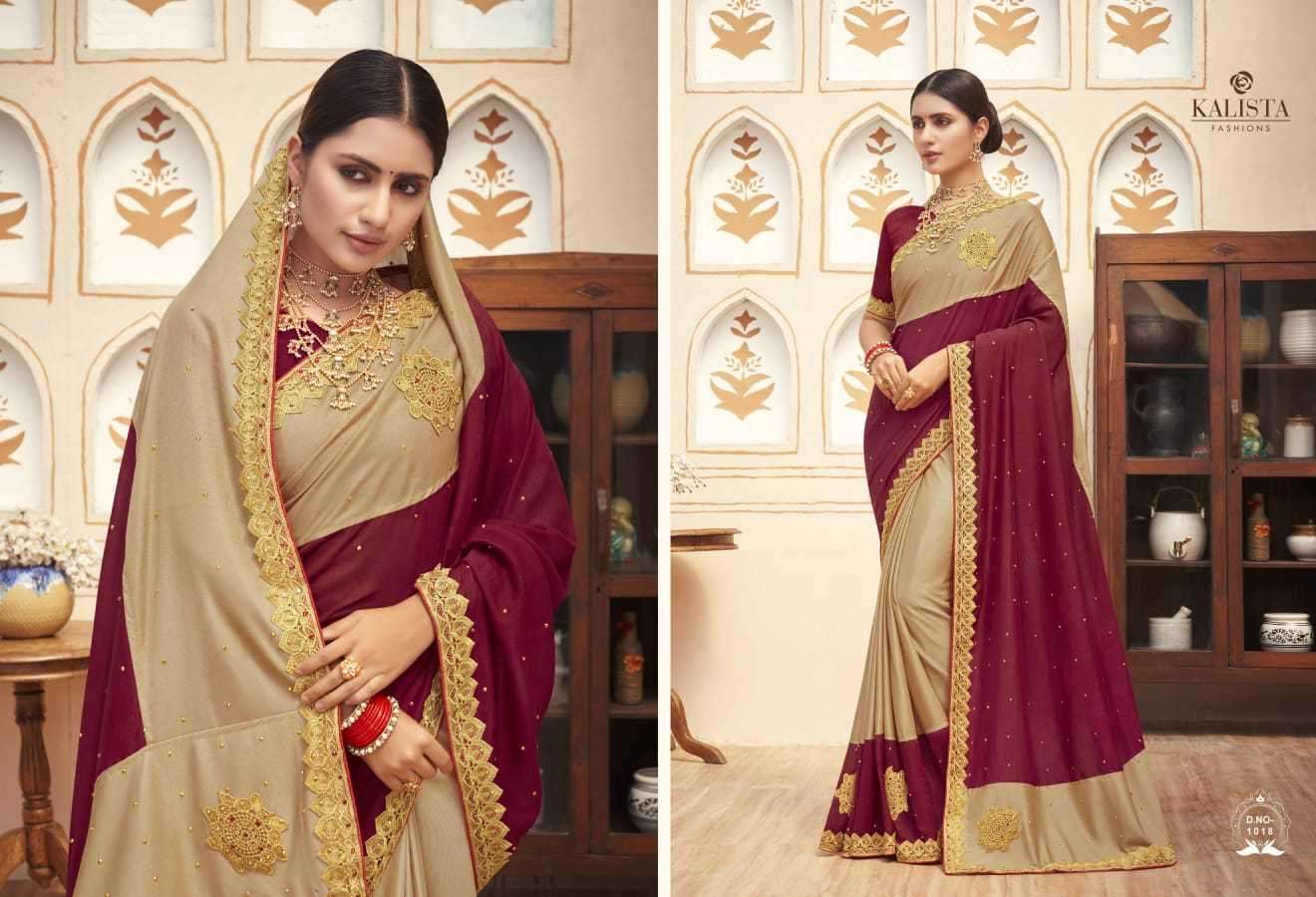 KALISTA PRESENTS TIMEX 1011-1018 SERIES FANCY DAILY WEAR VICHITRA SAREE CATALOG WHOLESALER AND EXPORTER IN SURAT