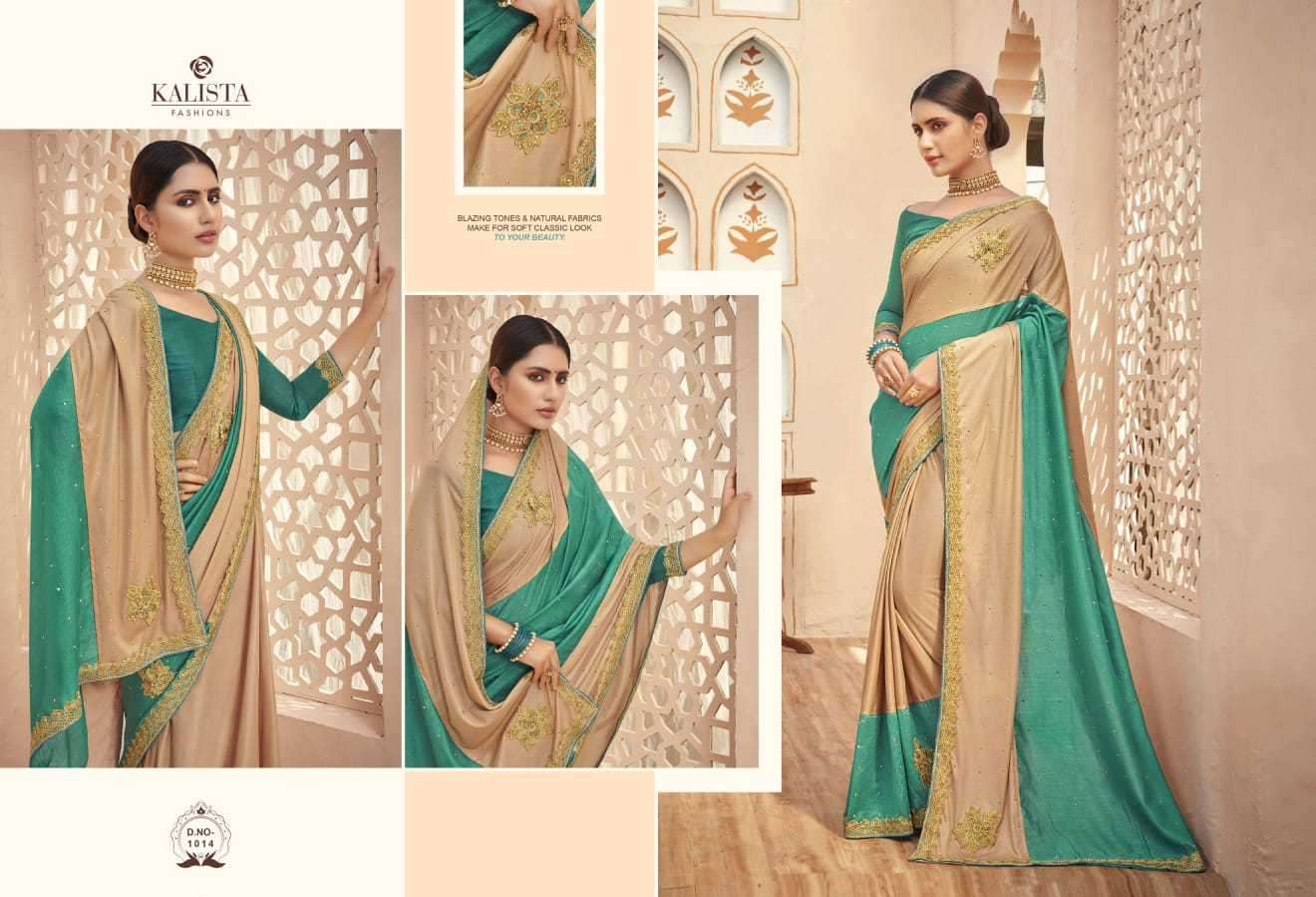 KALISTA PRESENTS TIMEX 1011-1018 SERIES FANCY DAILY WEAR VICHITRA SAREE CATALOG WHOLESALER AND EXPORTER IN SURAT