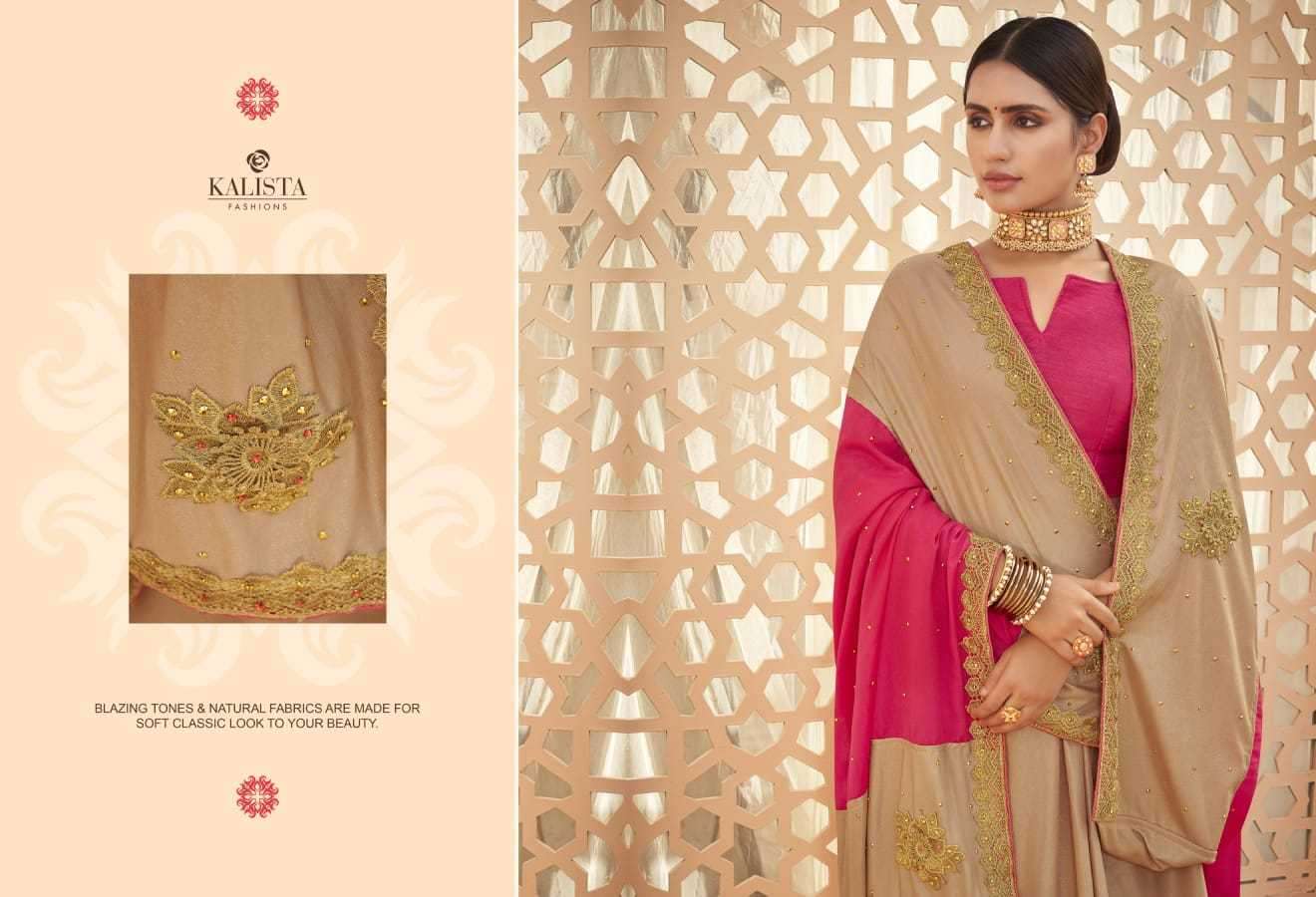 KALISTA PRESENTS TIMEX 1011-1018 SERIES FANCY DAILY WEAR VICHITRA SAREE CATALOG WHOLESALER AND EXPORTER IN SURAT