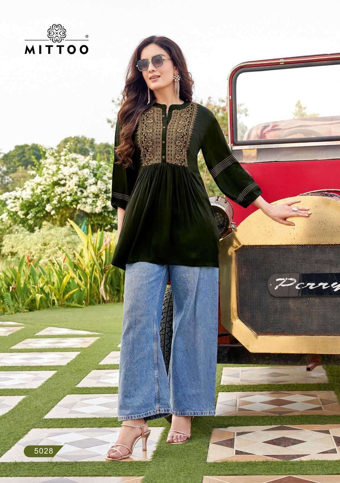 Mittoo presents Victoria vol-5 wrincle Rayon short kurtis catalog wholesaler 