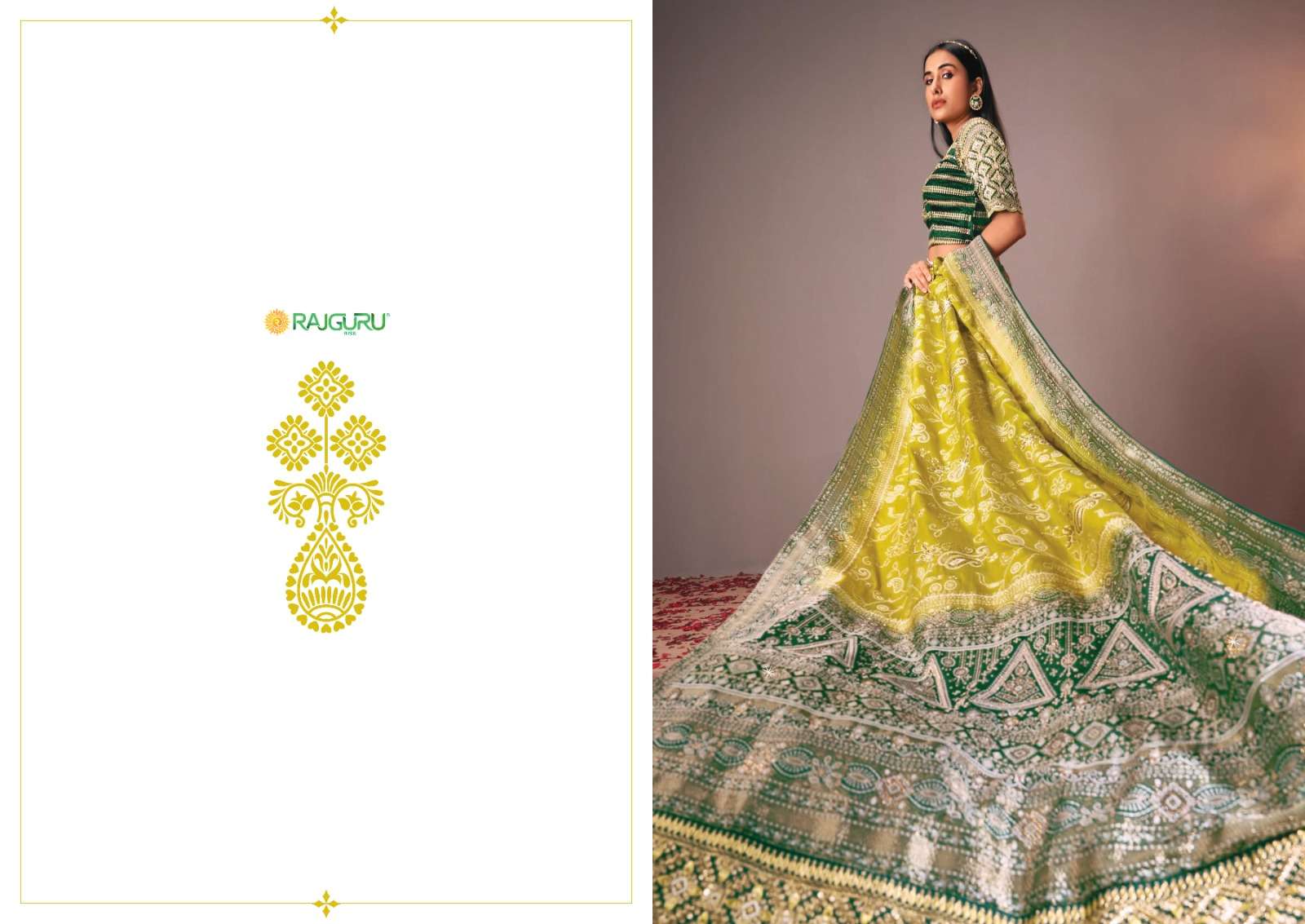 RAJGURU PRESENTS DEVI DESIGNER FANCY SAREES WITH DOUBLE BLOUSE CATALOG WHOLESALER AND EXPORTER IN SURAT 