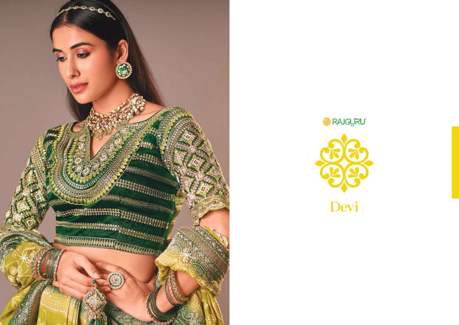 RAJGURU PRESENTS DEVI DESIGNER FANCY SAREES WITH DOUBLE BLOUSE CATALOG WHOLESALER AND EXPORTER IN SURAT 