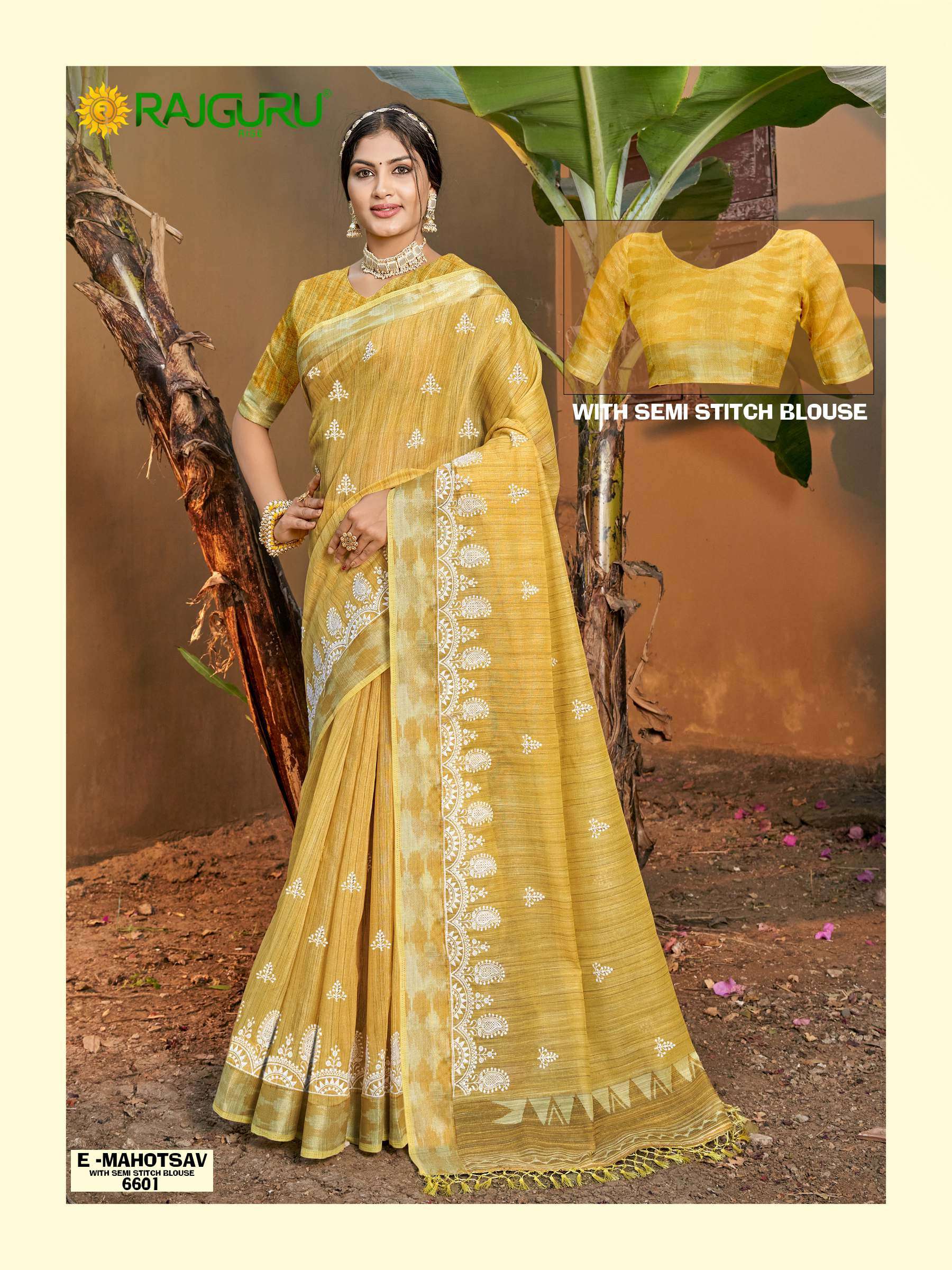 RAJGURU PRESENTS E-MAHOTSAV FANCY WORK SAREES CATALOG WHOLESALER AND EXPORTER IN SURAT 