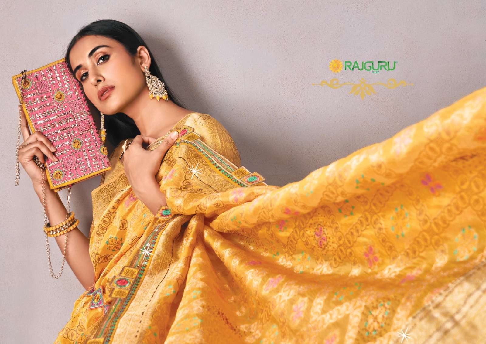 RAJGURU PRESENTS MANIRATNAM DESIGNER FANCY SAREES CATALOG WHOLESALER AND EXPORTER IN SURAT 