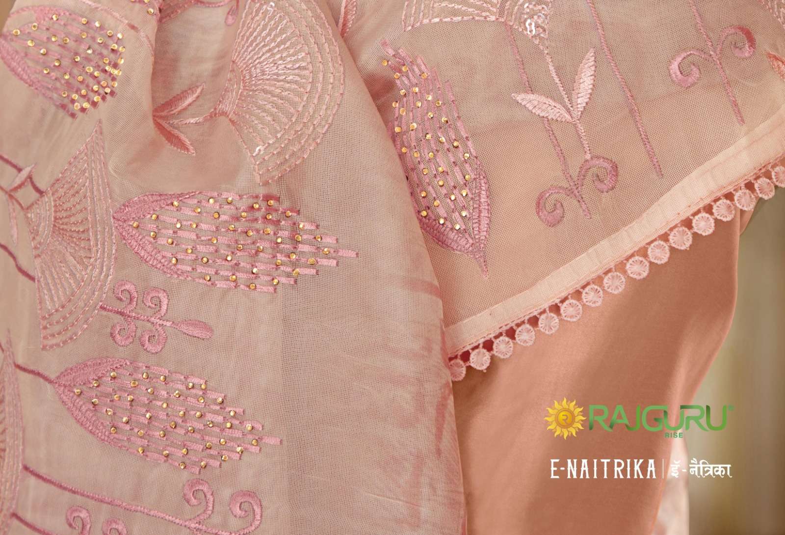 RAJGURU  PRESENTS NAITRIKA FUNCTION WEAR FANCY WORK SAREES CATALOG WHOLESALER AND EXPORTER IN SURAT 
