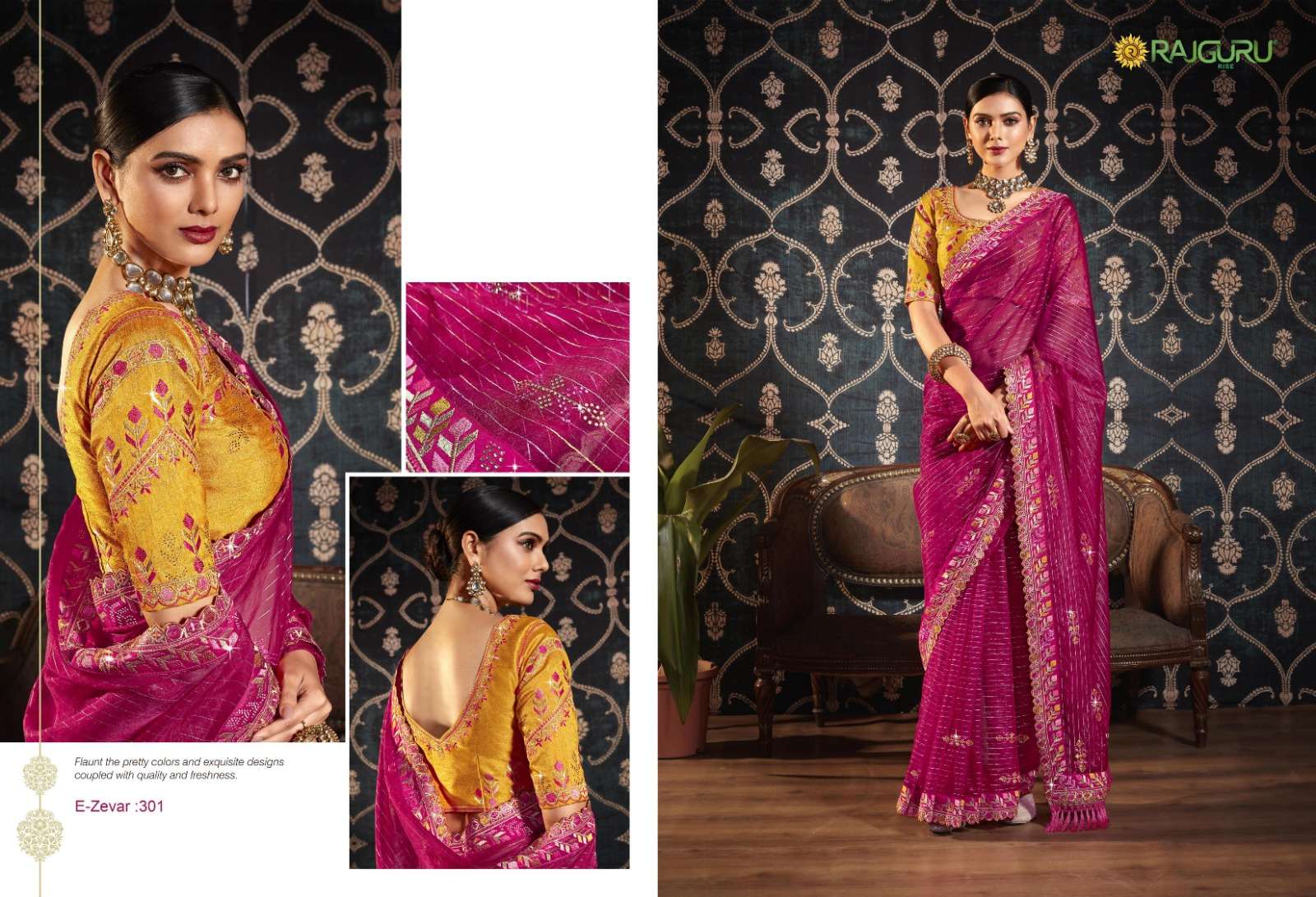 RAJGURU PRESENTS ZEVAR DESIGNER FANCY SAREES CATALOG WHOLESALER AND EXPORTER IN SURAT CATALOG WHOLESALER AND EXPORTER IN SURAT 