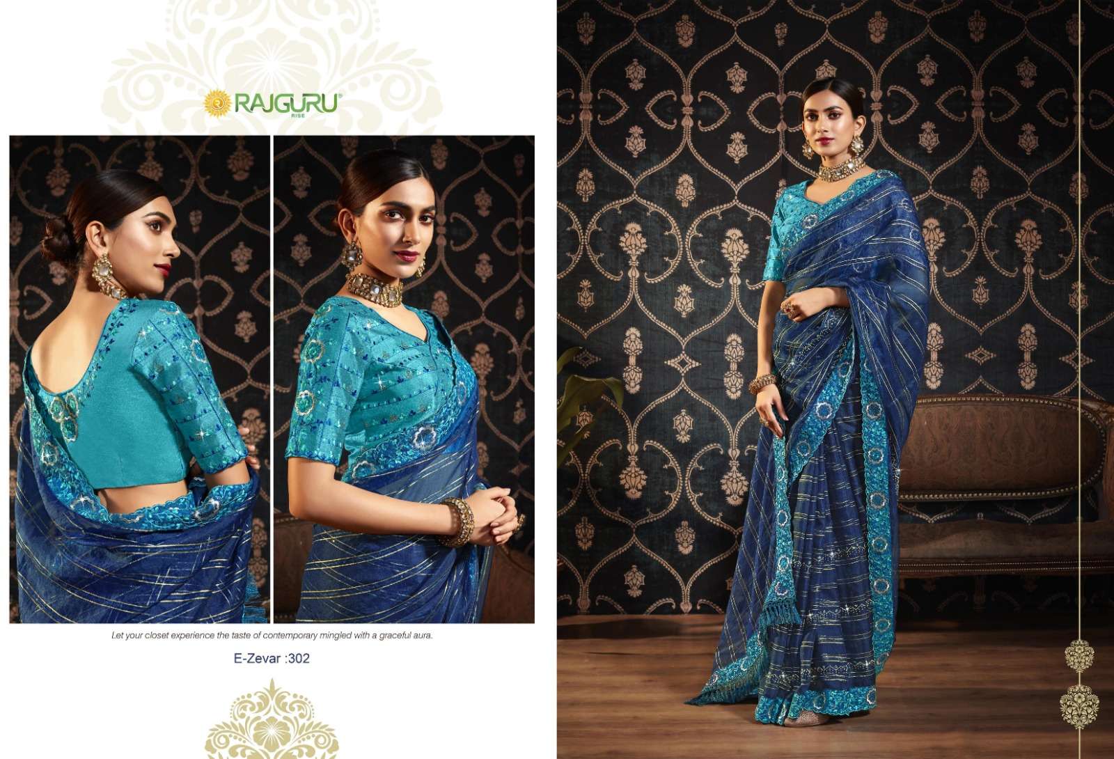 RAJGURU PRESENTS ZEVAR DESIGNER FANCY SAREES CATALOG WHOLESALER AND EXPORTER IN SURAT CATALOG WHOLESALER AND EXPORTER IN SURAT 