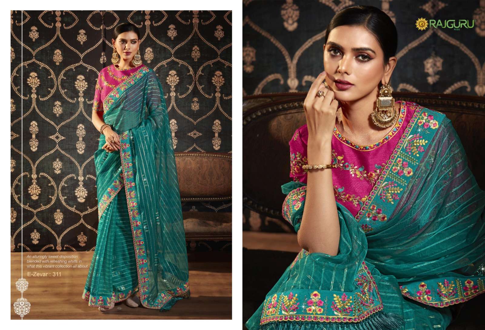 RAJGURU PRESENTS ZEVAR DESIGNER FANCY SAREES CATALOG WHOLESALER AND EXPORTER IN SURAT CATALOG WHOLESALER AND EXPORTER IN SURAT 