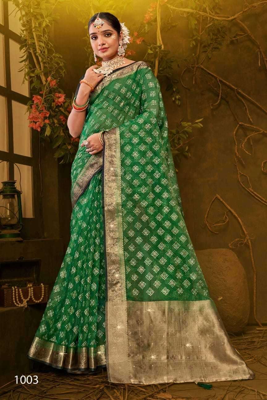 Saroj presents Imperial Gold vol-3 organza sarees catalog wholesaler 