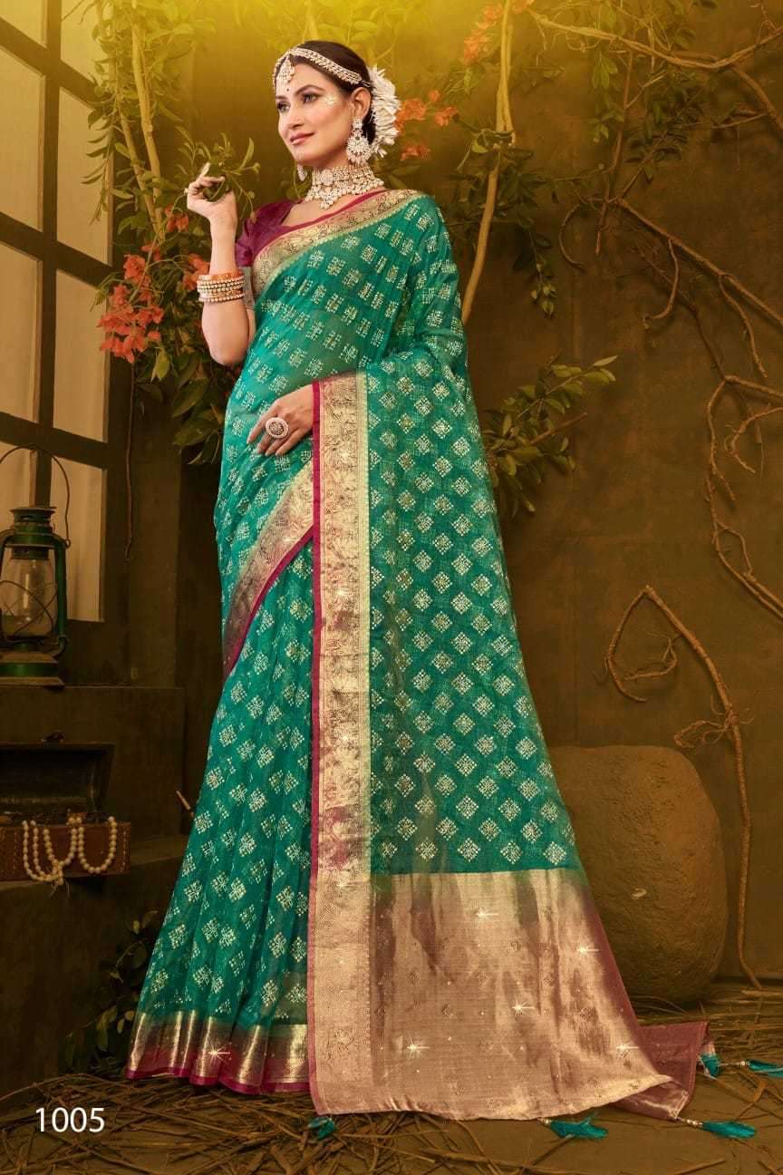 Saroj presents Imperial Gold vol-3 organza sarees catalog wholesaler 
