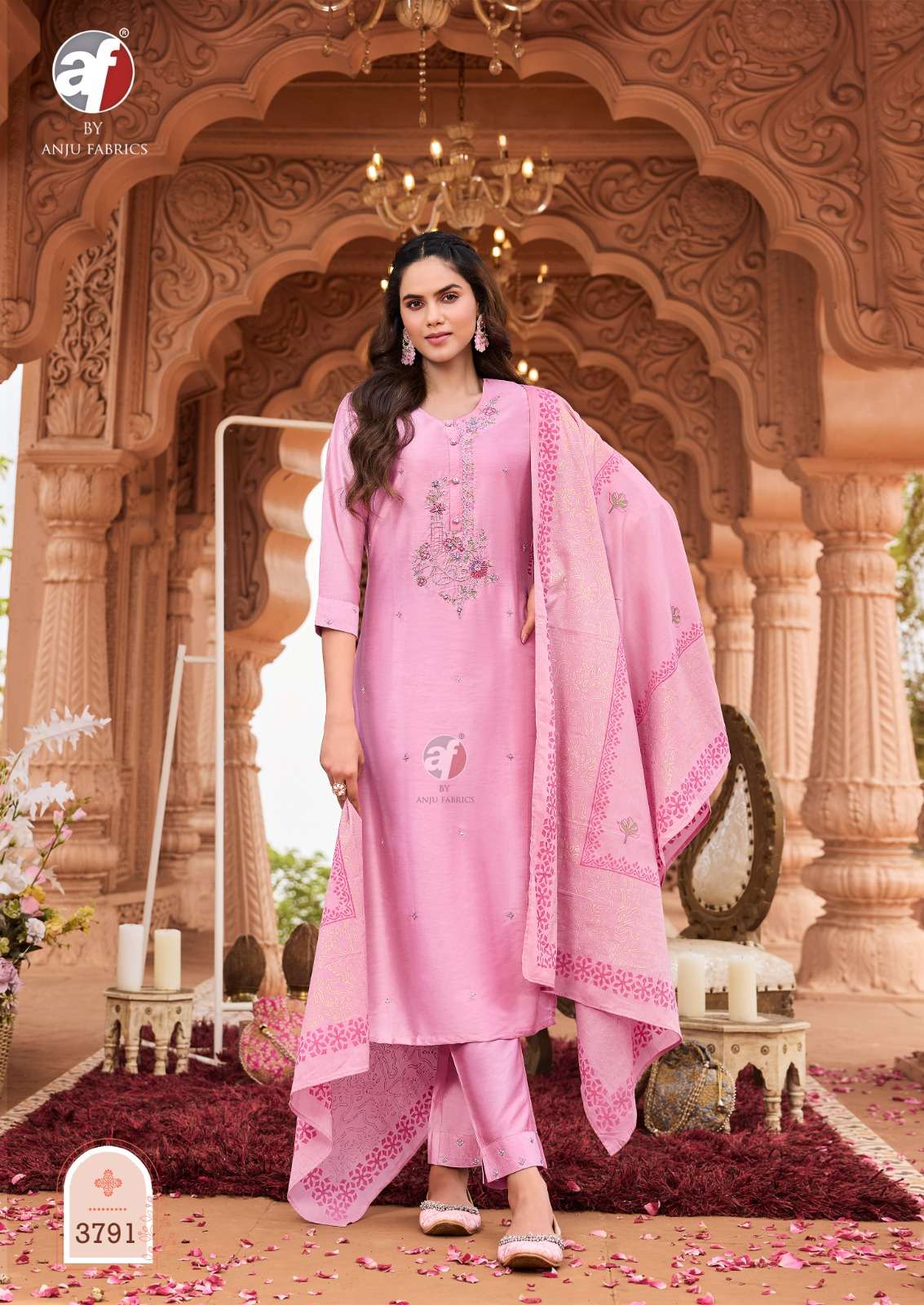 ANJU FAB PRESENTS ONCE MORE VOL-4 FANCY DESIGNER FULLSTITCH KURTI WITH AFGANI PANT AND DUPATTA CATALOG WHOLESALER AND EXPORTER IN SURAT 