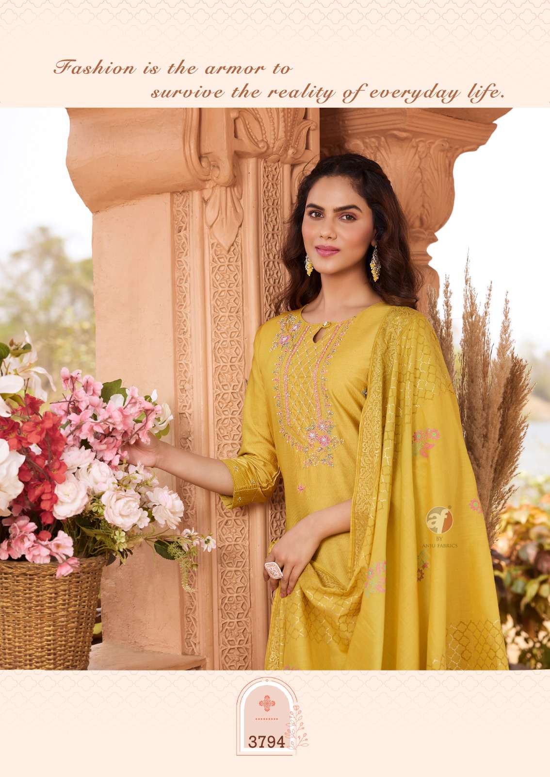 ANJU FAB PRESENTS ONCE MORE VOL-4 FANCY DESIGNER FULLSTITCH KURTI WITH AFGANI PANT AND DUPATTA CATALOG WHOLESALER AND EXPORTER IN SURAT 