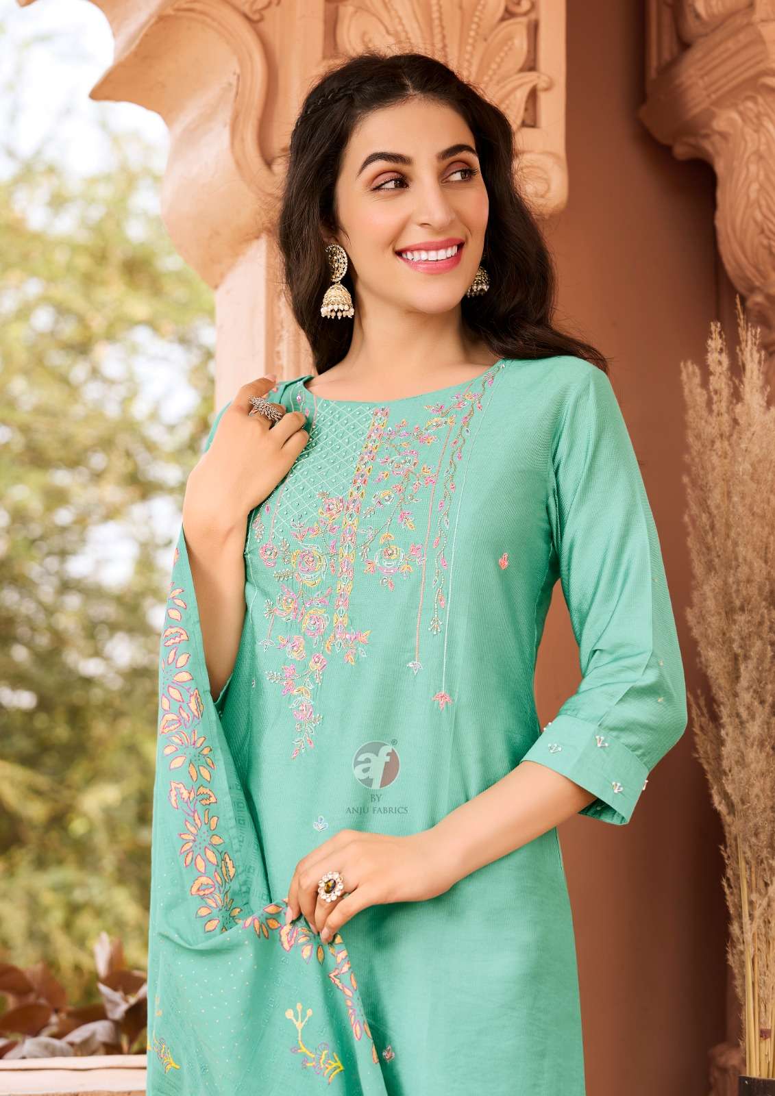 ANJU FAB PRESENTS ONCE MORE VOL-4 FANCY DESIGNER FULLSTITCH KURTI WITH AFGANI PANT AND DUPATTA CATALOG WHOLESALER AND EXPORTER IN SURAT 
