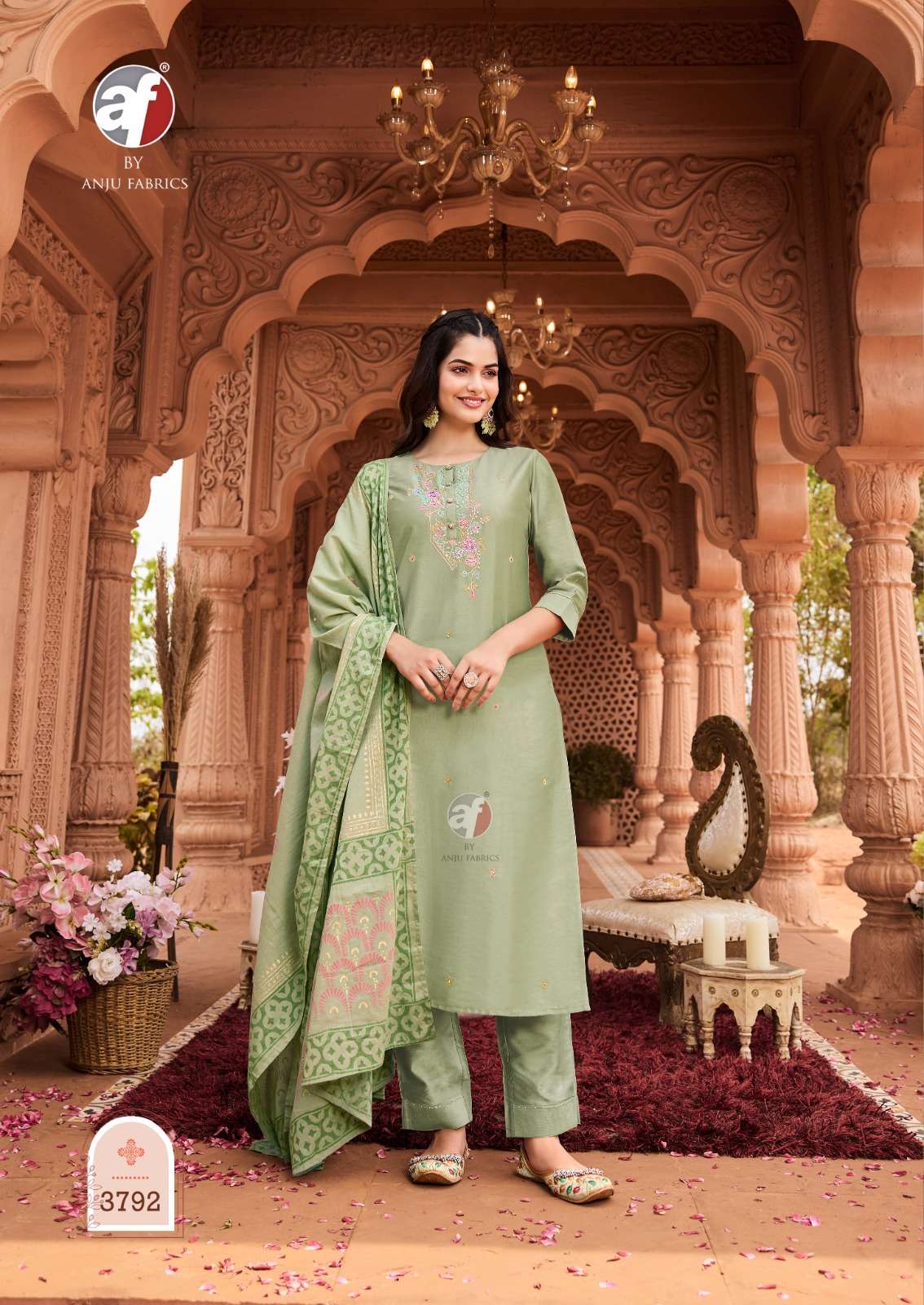 ANJU FAB PRESENTS ONCE MORE VOL-4 FANCY DESIGNER FULLSTITCH KURTI WITH AFGANI PANT AND DUPATTA CATALOG WHOLESALER AND EXPORTER IN SURAT 