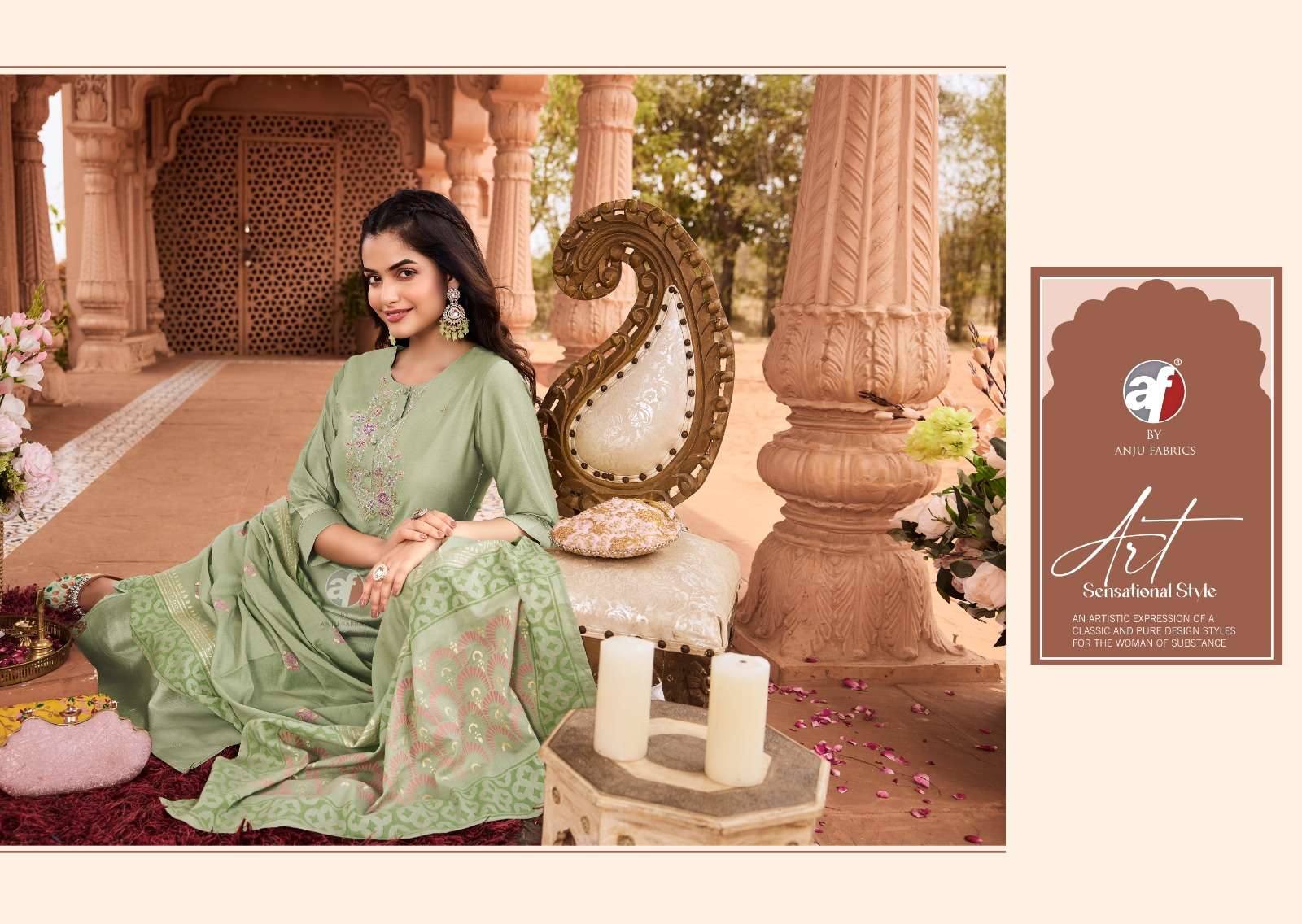 ANJU FAB PRESENTS ONCE MORE VOL-4 FANCY DESIGNER FULLSTITCH KURTI WITH AFGANI PANT AND DUPATTA CATALOG WHOLESALER AND EXPORTER IN SURAT 
