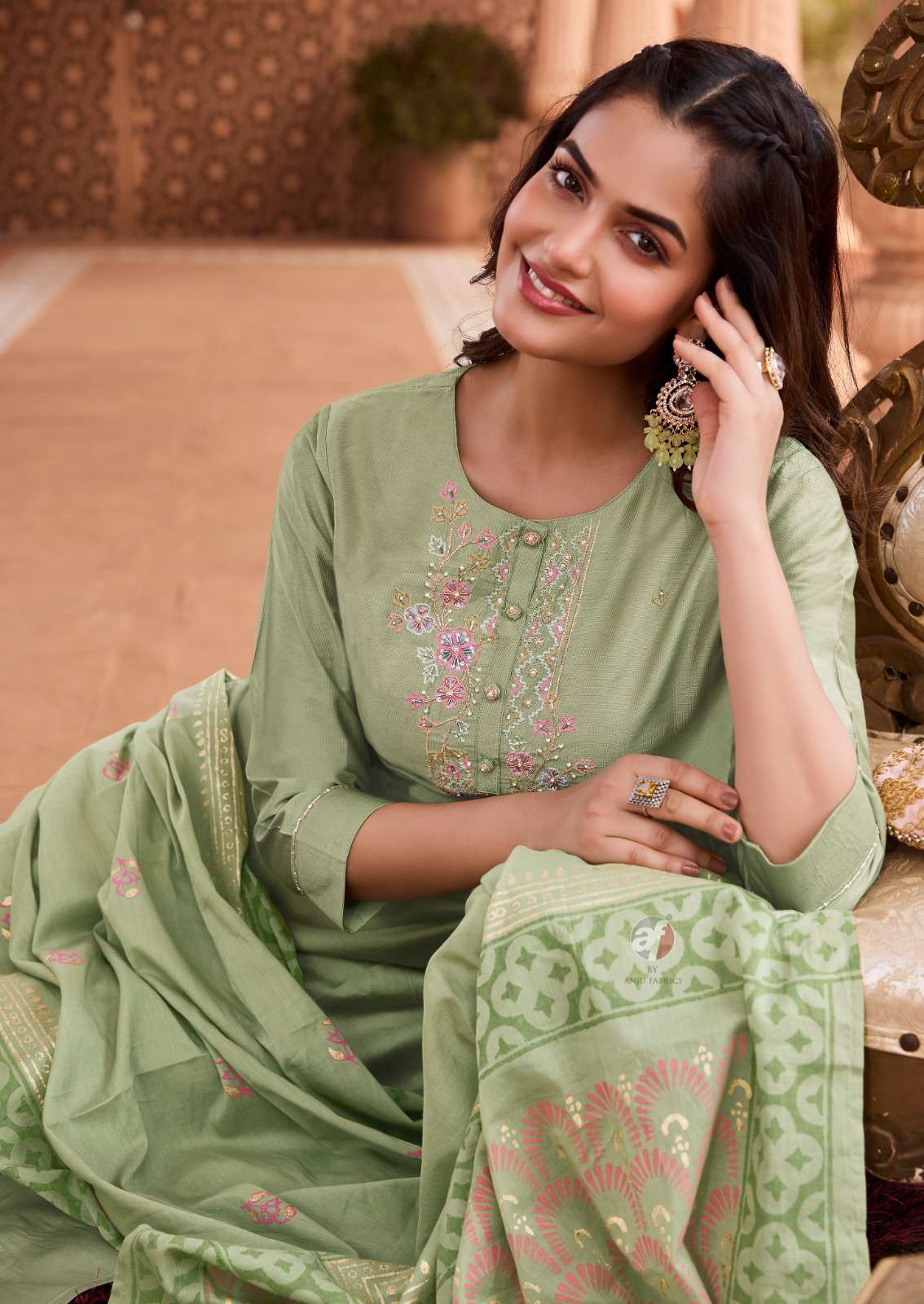 ANJU FAB PRESENTS ONCE MORE VOL-4 FANCY DESIGNER FULLSTITCH KURTI WITH AFGANI PANT AND DUPATTA CATALOG WHOLESALER AND EXPORTER IN SURAT 