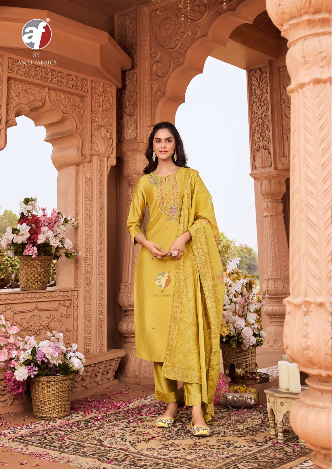 ANJU FAB PRESENTS ONCE MORE VOL-4 FANCY DESIGNER FULLSTITCH KURTI WITH AFGANI PANT AND DUPATTA CATALOG WHOLESALER AND EXPORTER IN SURAT 