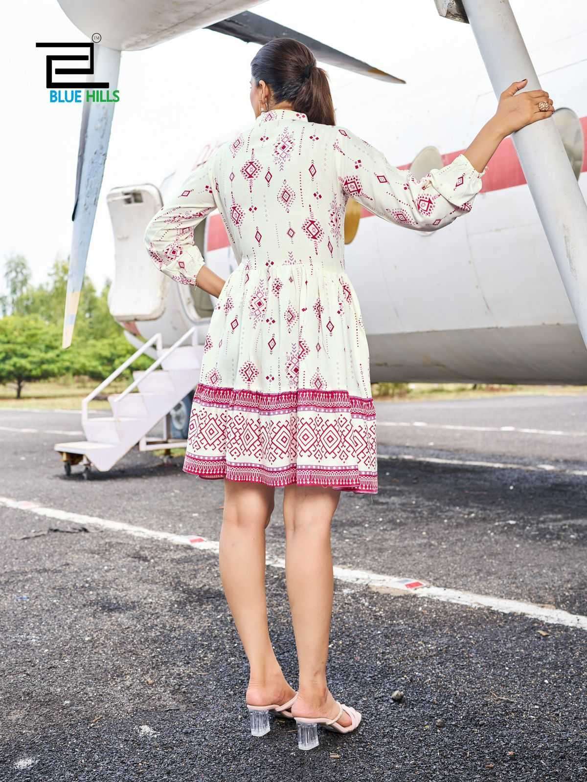 Blue hills presents Netflix Rayon designer short kurtis catalog wholesaler 