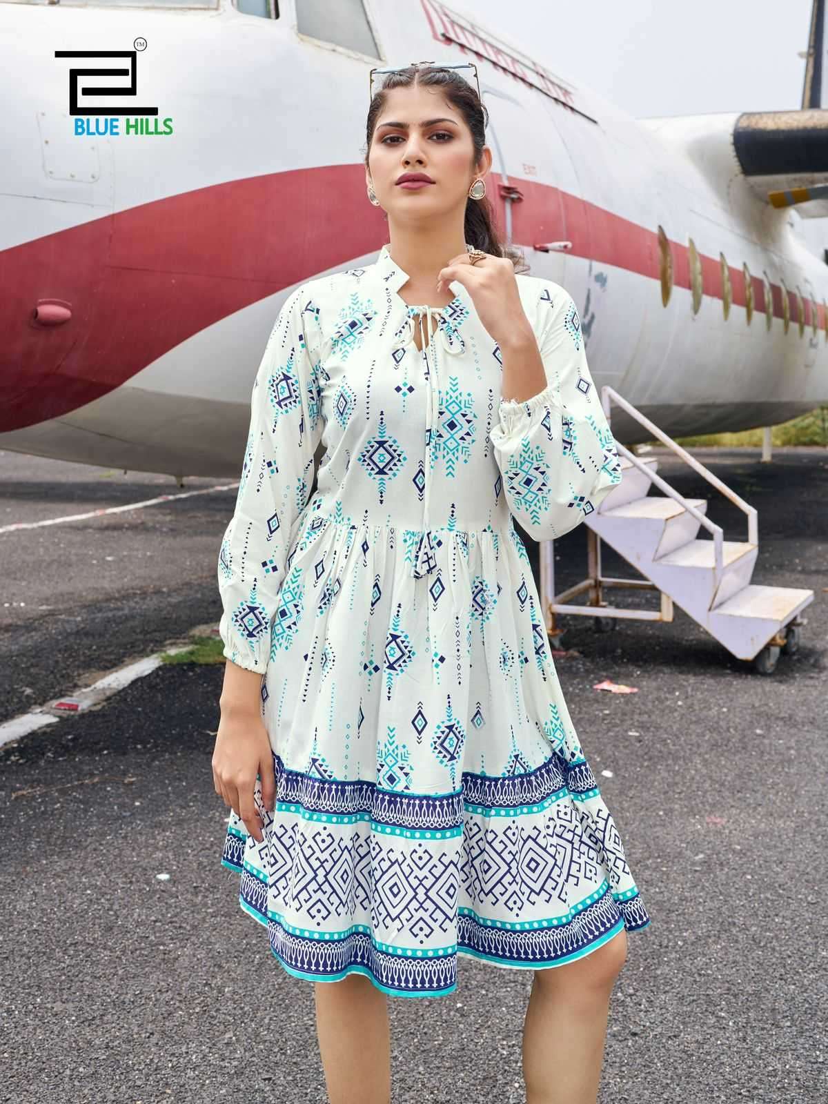 Blue hills presents Netflix Rayon designer short kurtis catalog wholesaler 