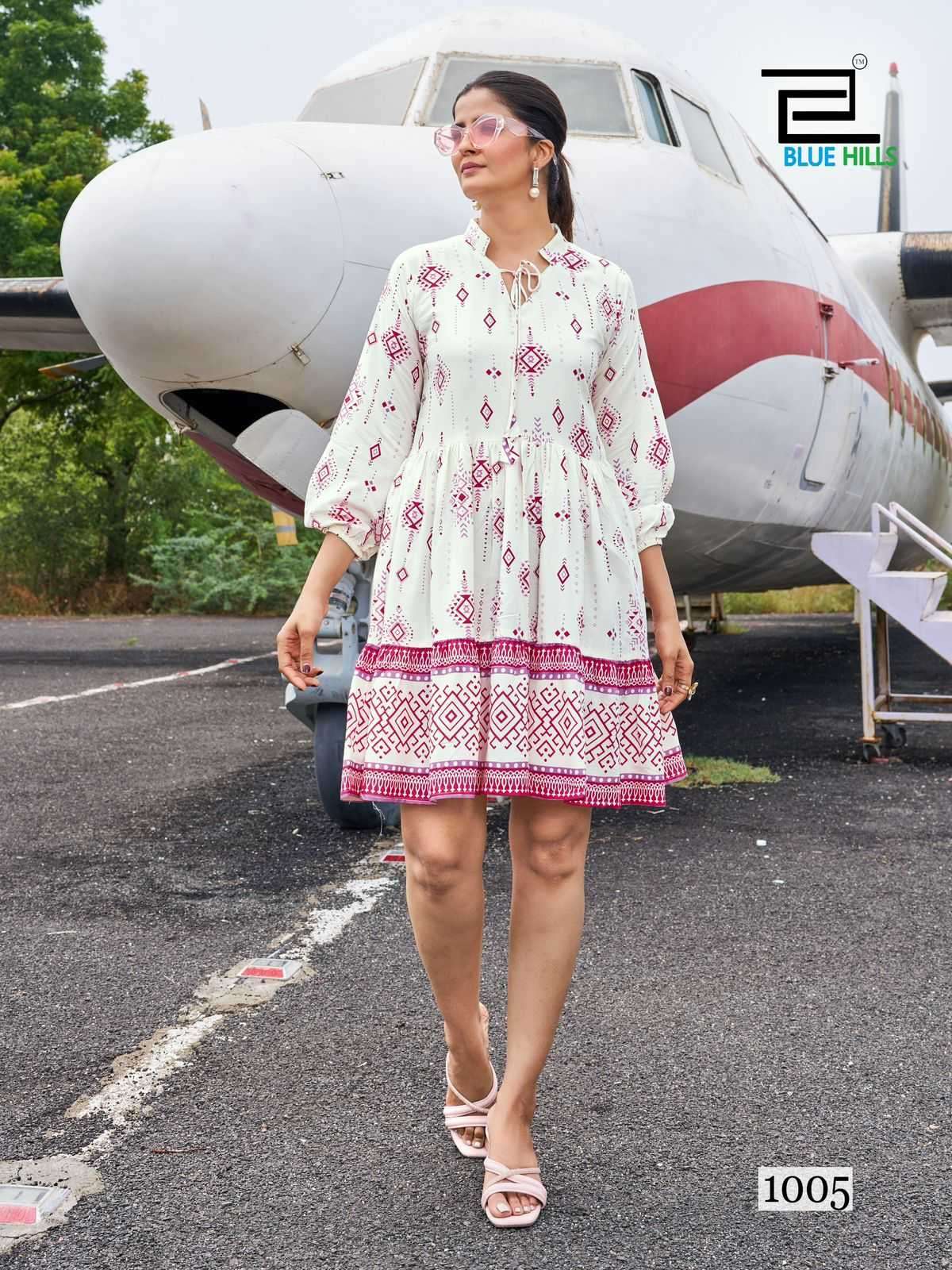 Blue hills presents Netflix Rayon designer short kurtis catalog wholesaler 