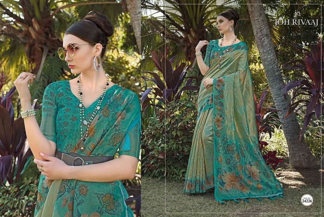 JOH RIVAAJ PRESENTS JASODA CLASSIC LOOK ORGANZA ESCLUSIVE DESIGNER SAREES CATALOG WHOLESALER