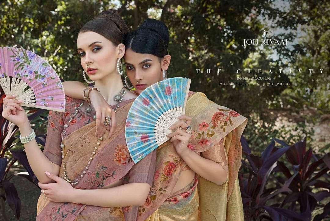 JOH RIVAAJ PRESENTS JASODA CLASSIC LOOK ORGANZA ESCLUSIVE DESIGNER SAREES CATALOG WHOLESALER