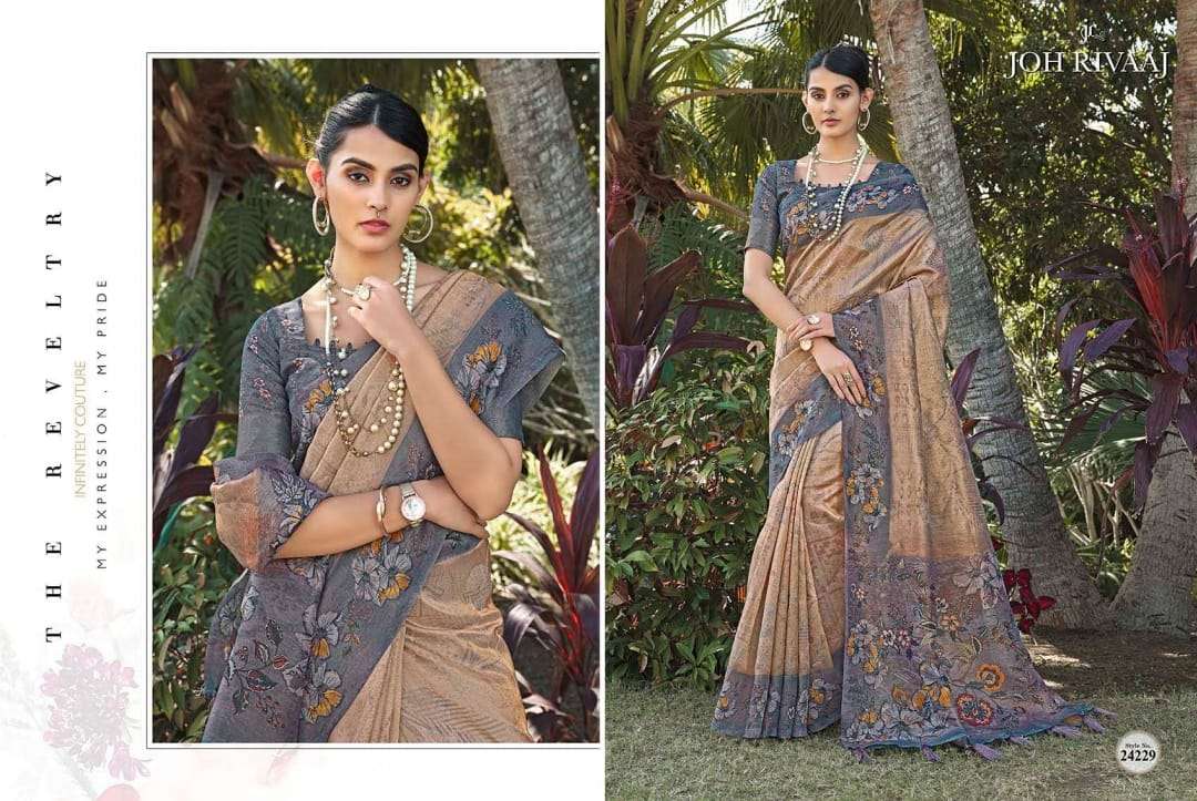 JOH RIVAAJ PRESENTS JASODA CLASSIC LOOK ORGANZA ESCLUSIVE DESIGNER SAREES CATALOG WHOLESALER