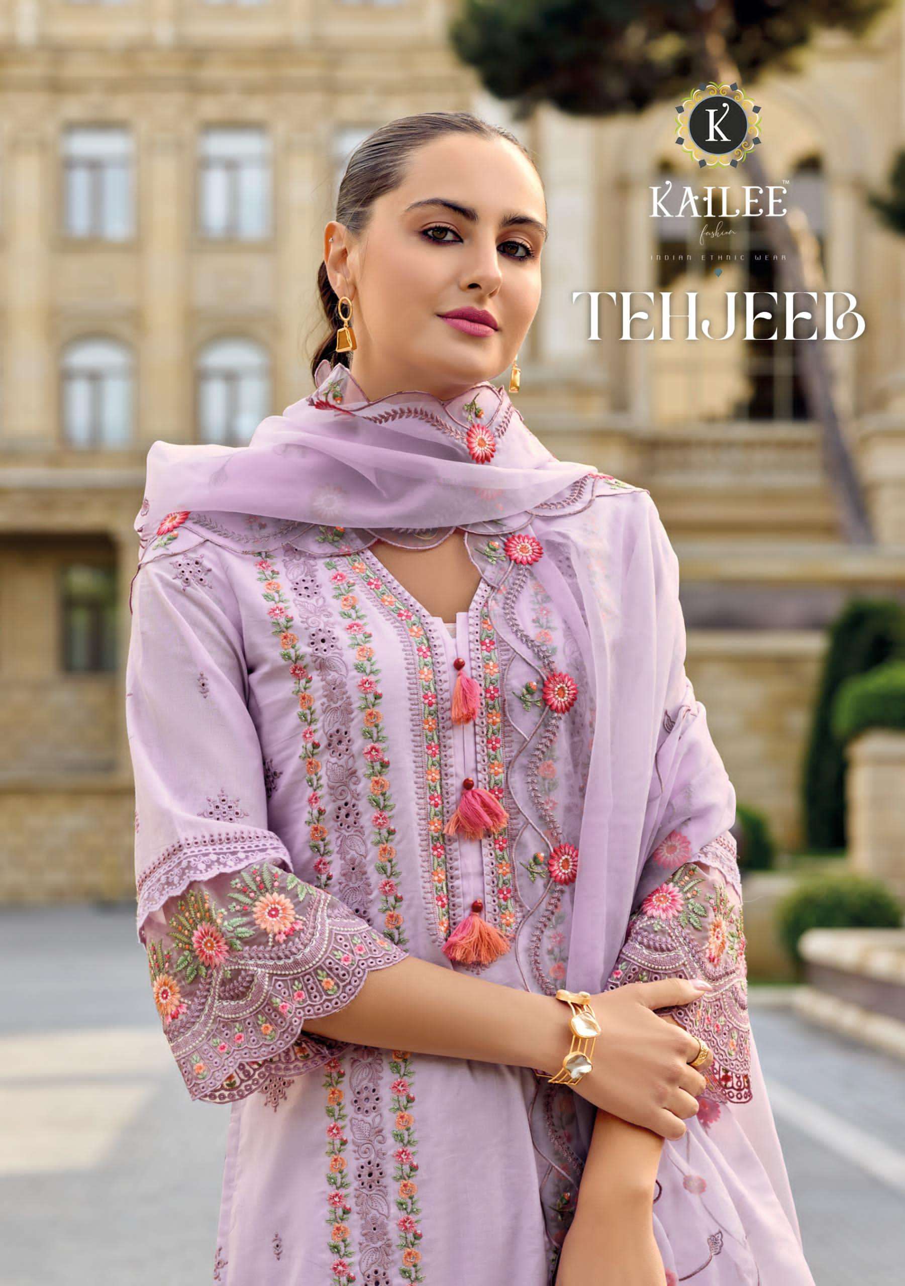 KAILEE FASHION PRESENTS TEHJEEB  EXCLUSIVE DESIGN READYMADE THEARD WORK KURTIS CATALOG WHOLESALER AND EXPORTER IN SURAT