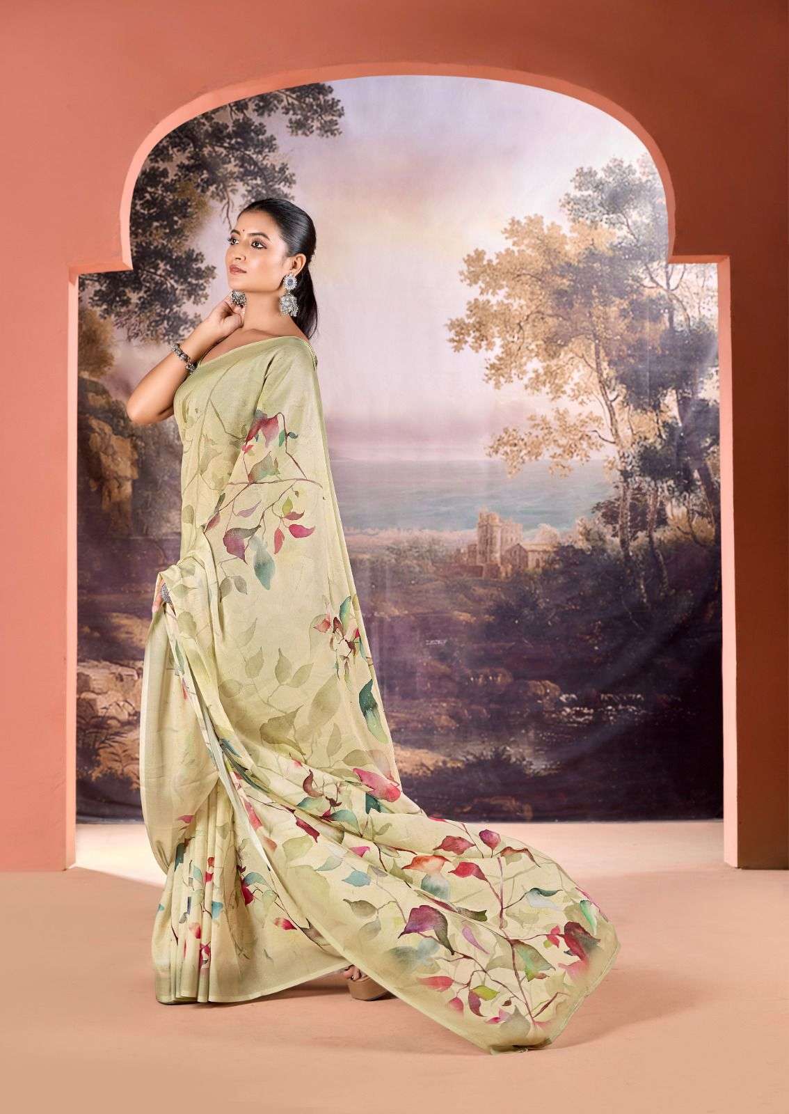 KASHVI CREATION PRESENTS NEHA VOL-1 FANCY DULL MOSS DIGITAL PRINT SAREE CATALOG WHOLESALER AND EXPORTER IN SURAT