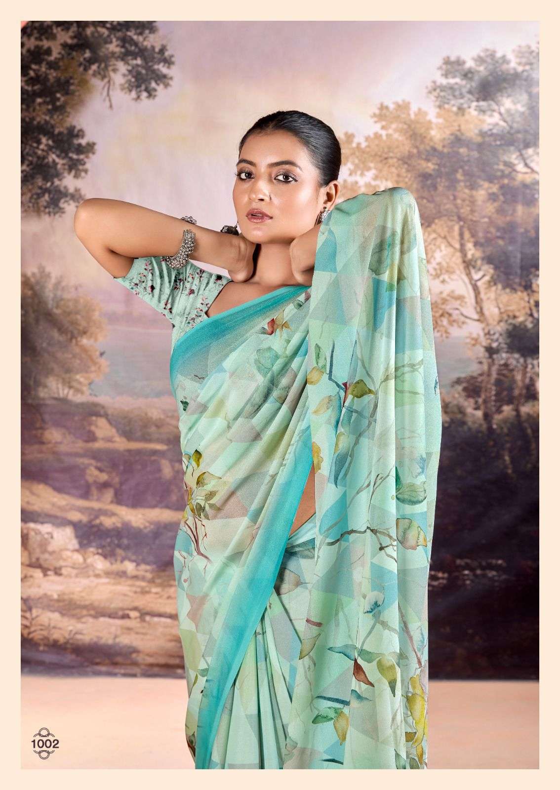 KASHVI CREATION PRESENTS NEHA VOL-1 FANCY DULL MOSS DIGITAL PRINT SAREE CATALOG WHOLESALER AND EXPORTER IN SURAT
