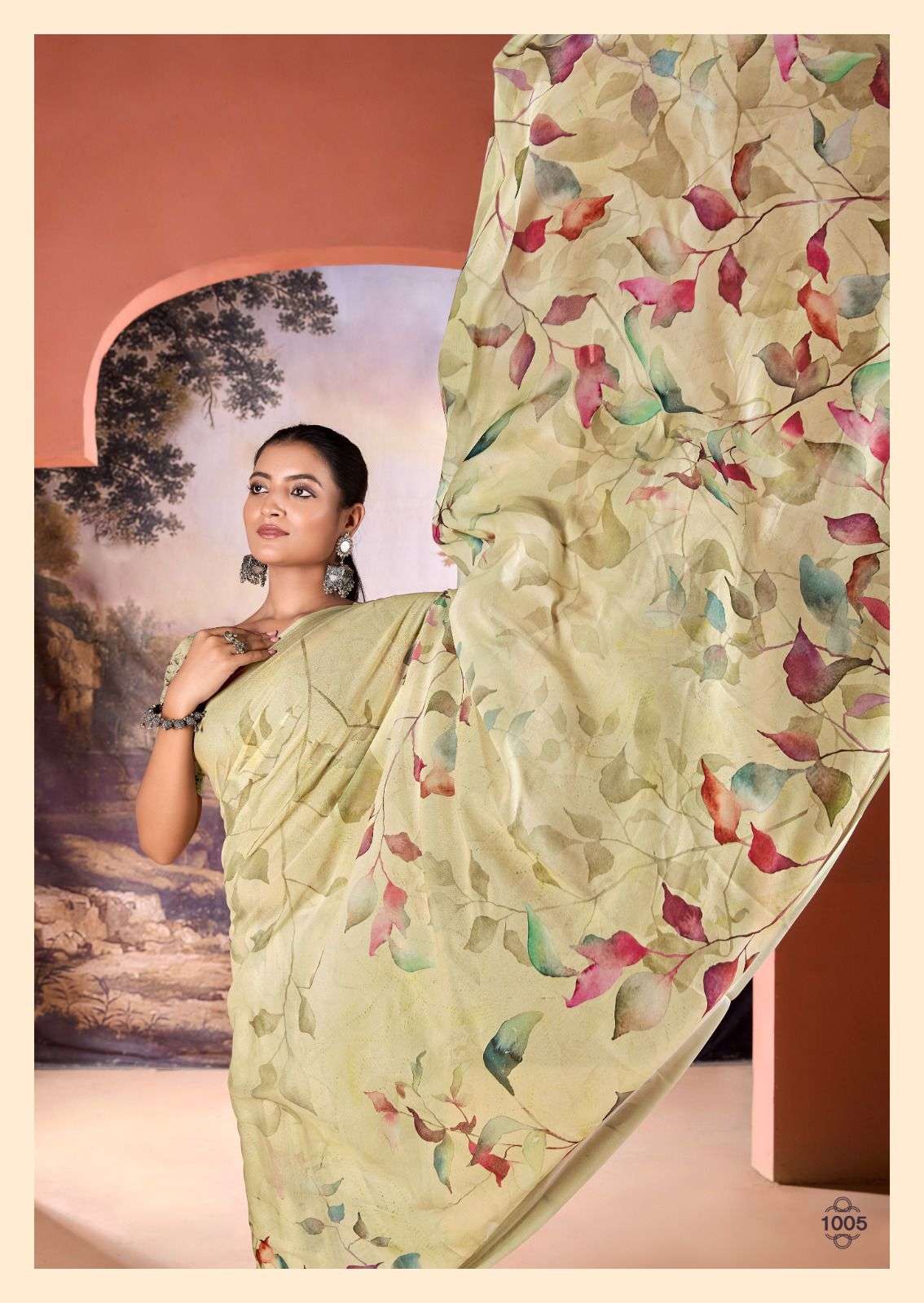 KASHVI CREATION PRESENTS NEHA VOL-1 FANCY DULL MOSS DIGITAL PRINT SAREE CATALOG WHOLESALER AND EXPORTER IN SURAT