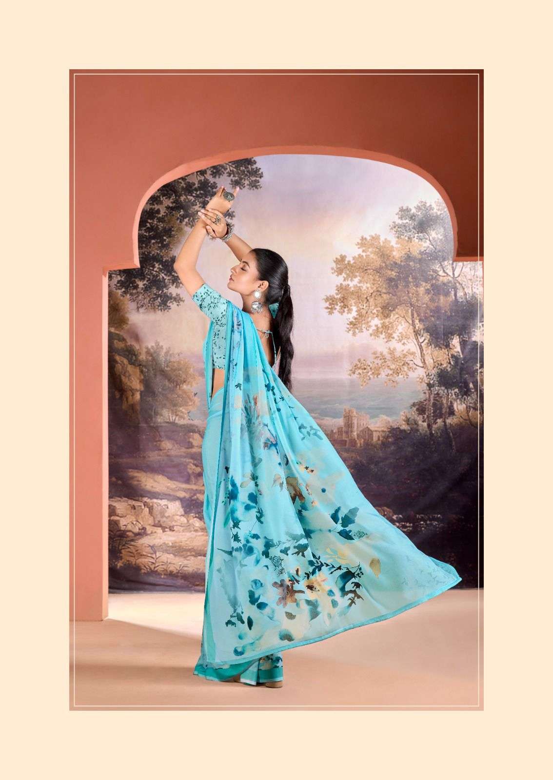 KASHVI CREATION PRESENTS NEHA VOL-1 FANCY DULL MOSS DIGITAL PRINT SAREE CATALOG WHOLESALER AND EXPORTER IN SURAT