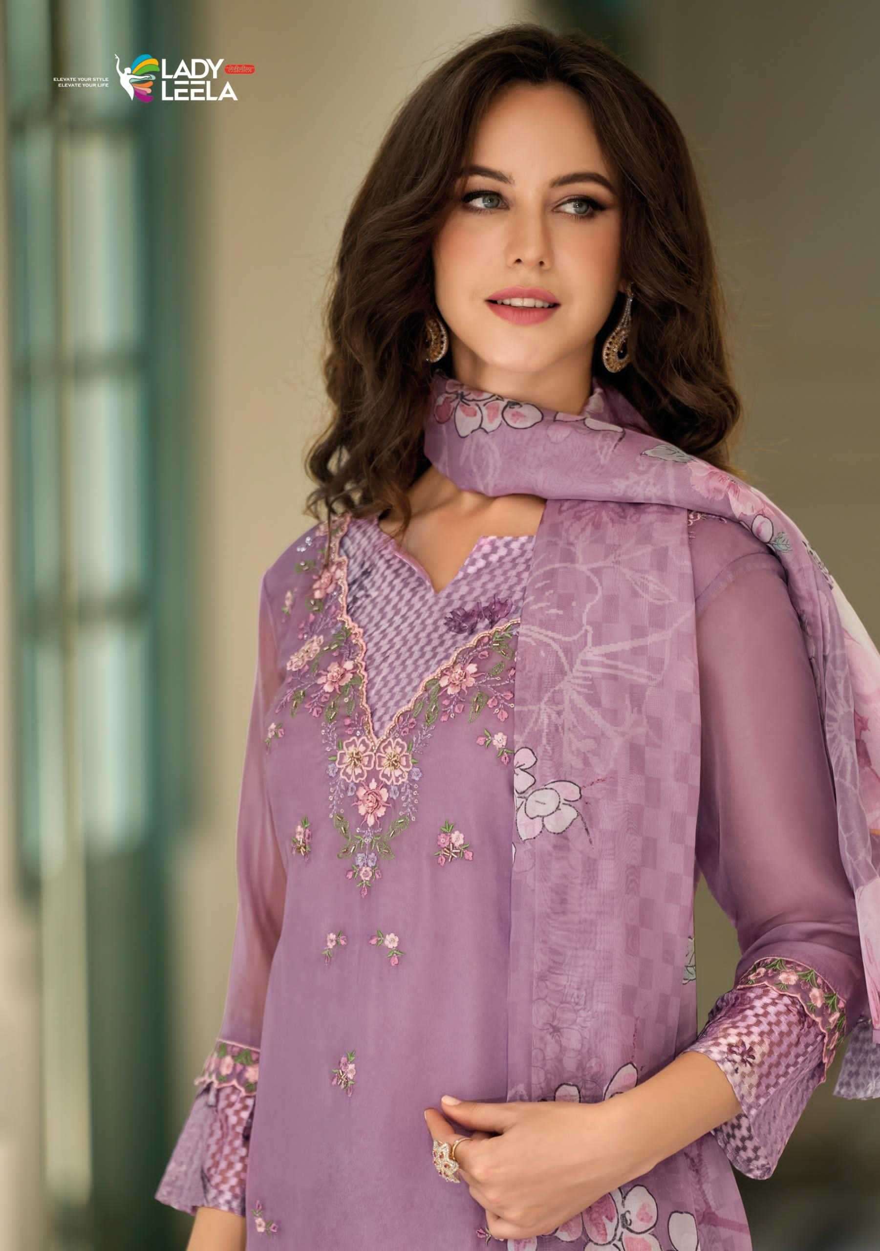 LADY LEELA PRESENTS INAYA ORGANZA OCCASION WEAR STYLISH HANDWORK FULL STITCH 3PCS KURTIS CATALOG WHOLESALER AND EXPORTER IN SURAT