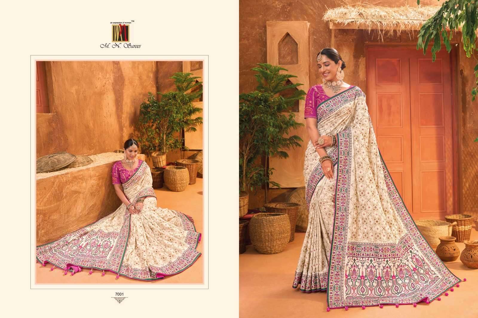 MN SAREE PRESENTS KACHHI WORK VOL-5 GORGEOUS HAND EMBROIDERY WORK TRADITIONAL SAREES CATALOG WHOLESALER AND EXPORTER IN SURAT