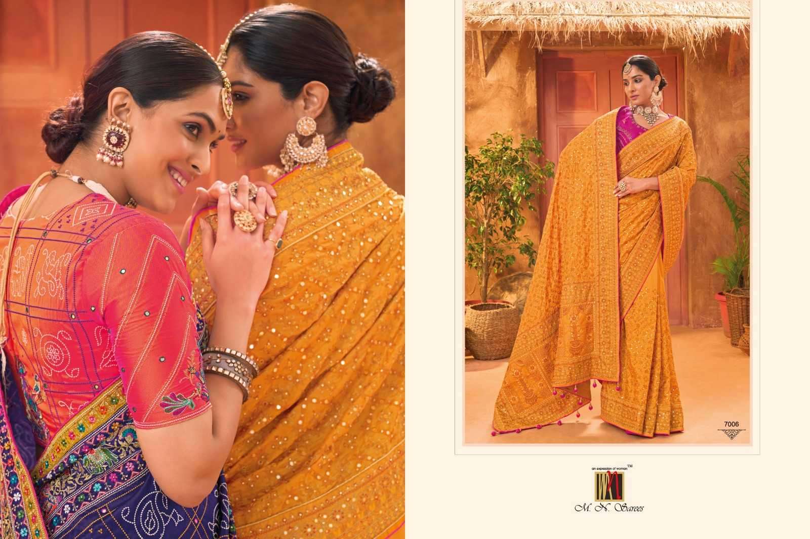 MN SAREE PRESENTS KACHHI WORK VOL-5 GORGEOUS HAND EMBROIDERY WORK TRADITIONAL SAREES CATALOG WHOLESALER AND EXPORTER IN SURAT