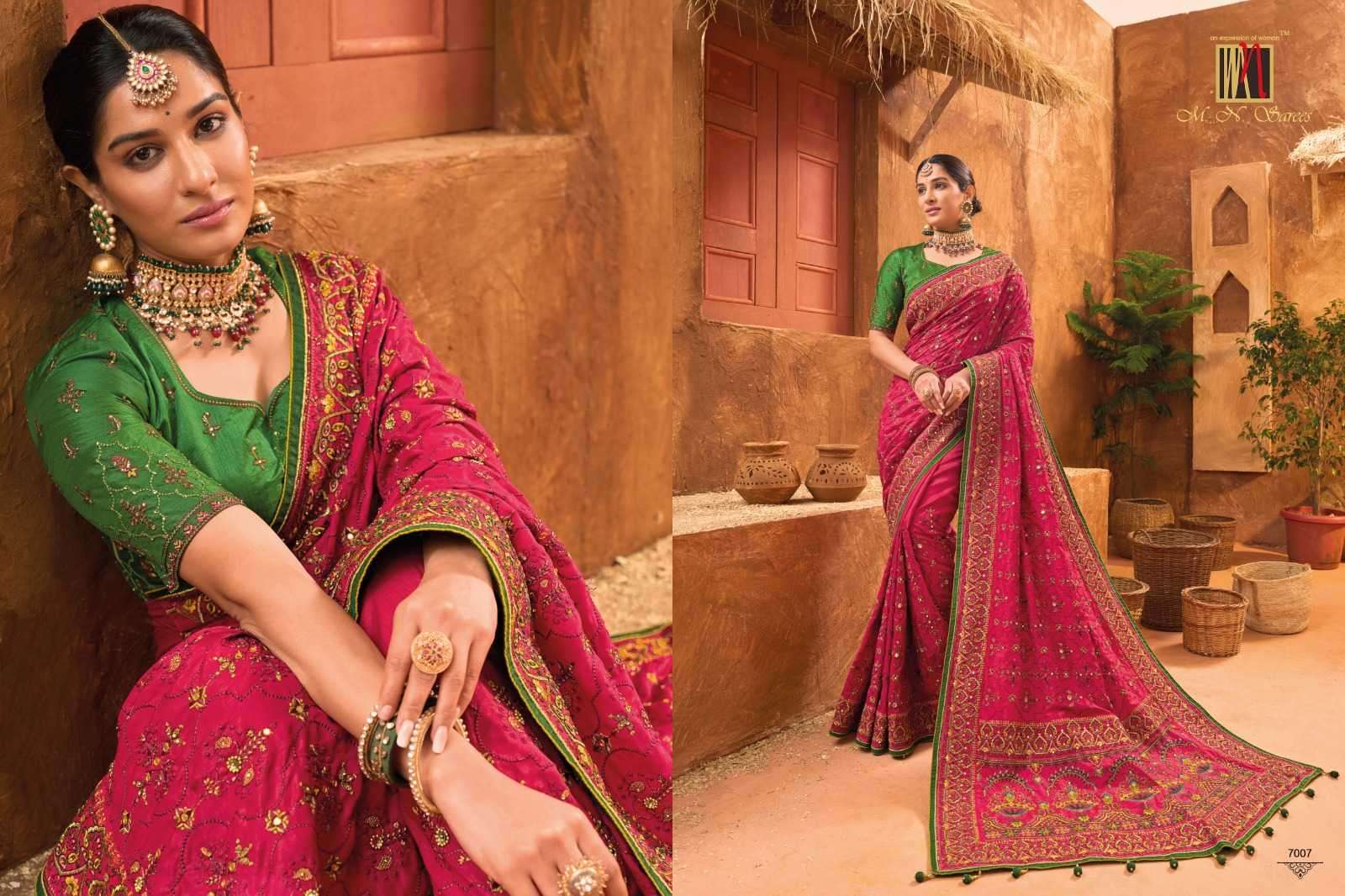 MN SAREE PRESENTS KACHHI WORK VOL-5 GORGEOUS HAND EMBROIDERY WORK TRADITIONAL SAREES CATALOG WHOLESALER AND EXPORTER IN SURAT