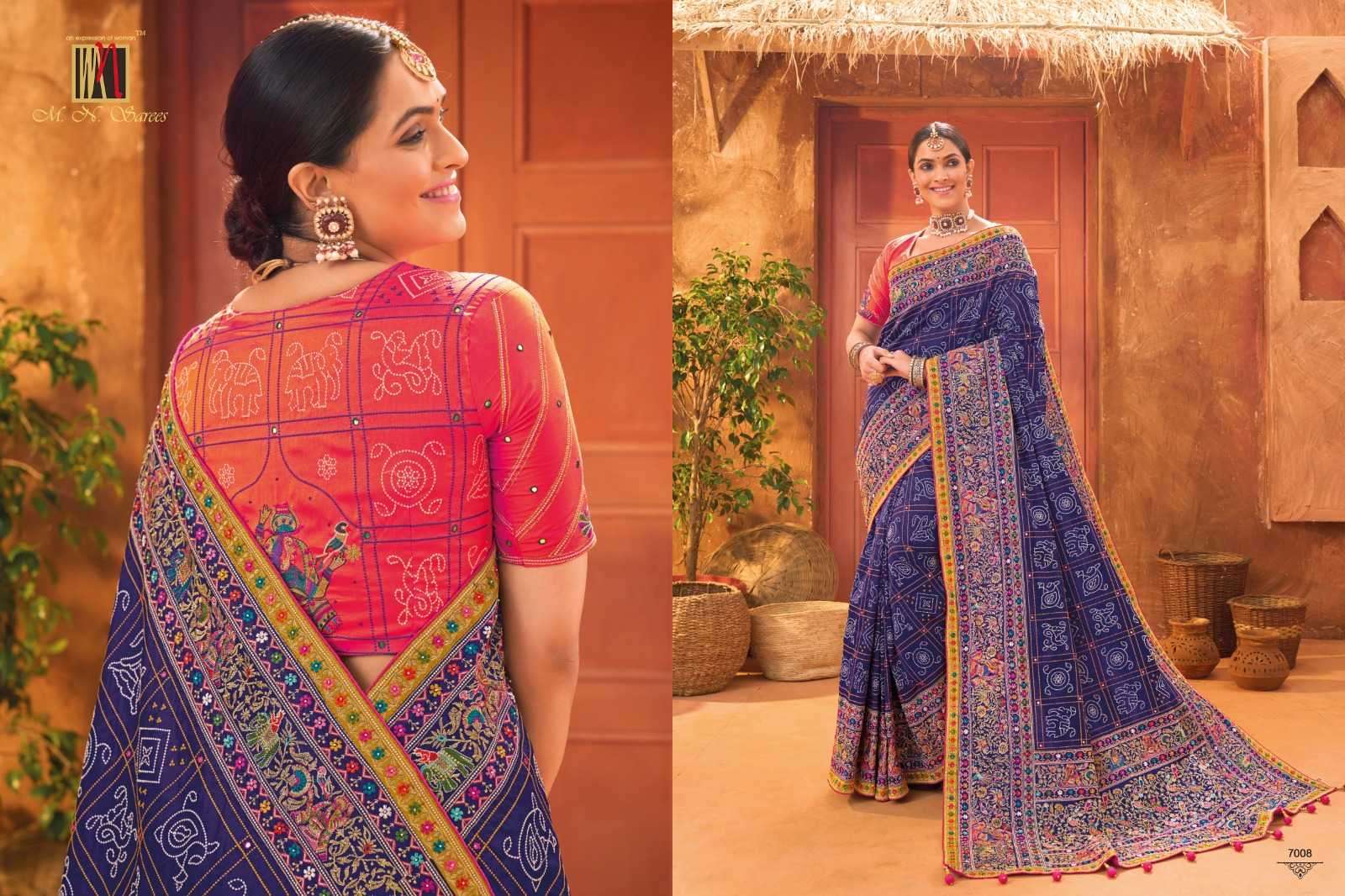 MN SAREE PRESENTS KACHHI WORK VOL-5 GORGEOUS HAND EMBROIDERY WORK TRADITIONAL SAREES CATALOG WHOLESALER AND EXPORTER IN SURAT