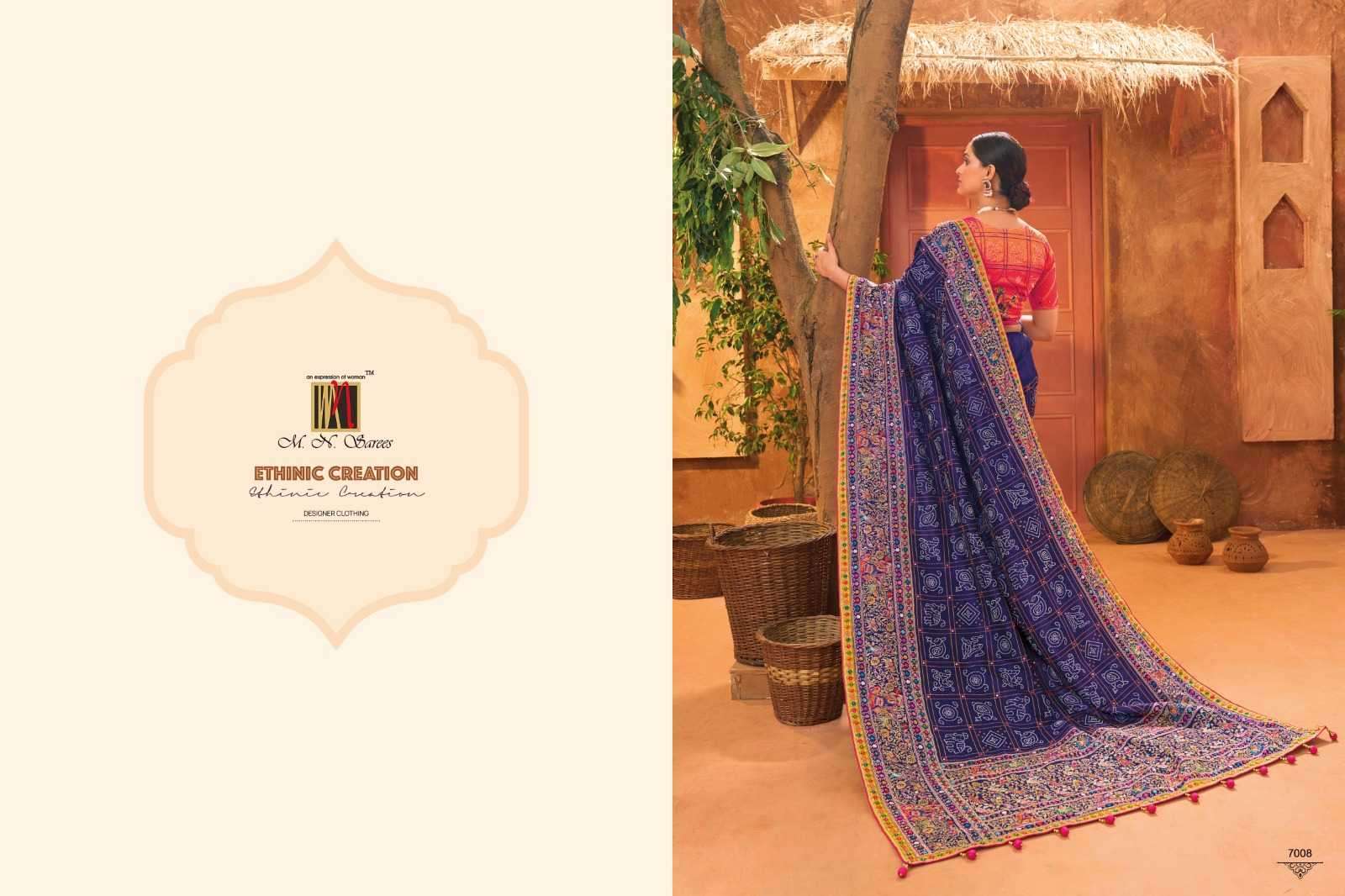 MN SAREE PRESENTS KACHHI WORK VOL-5 GORGEOUS HAND EMBROIDERY WORK TRADITIONAL SAREES CATALOG WHOLESALER AND EXPORTER IN SURAT