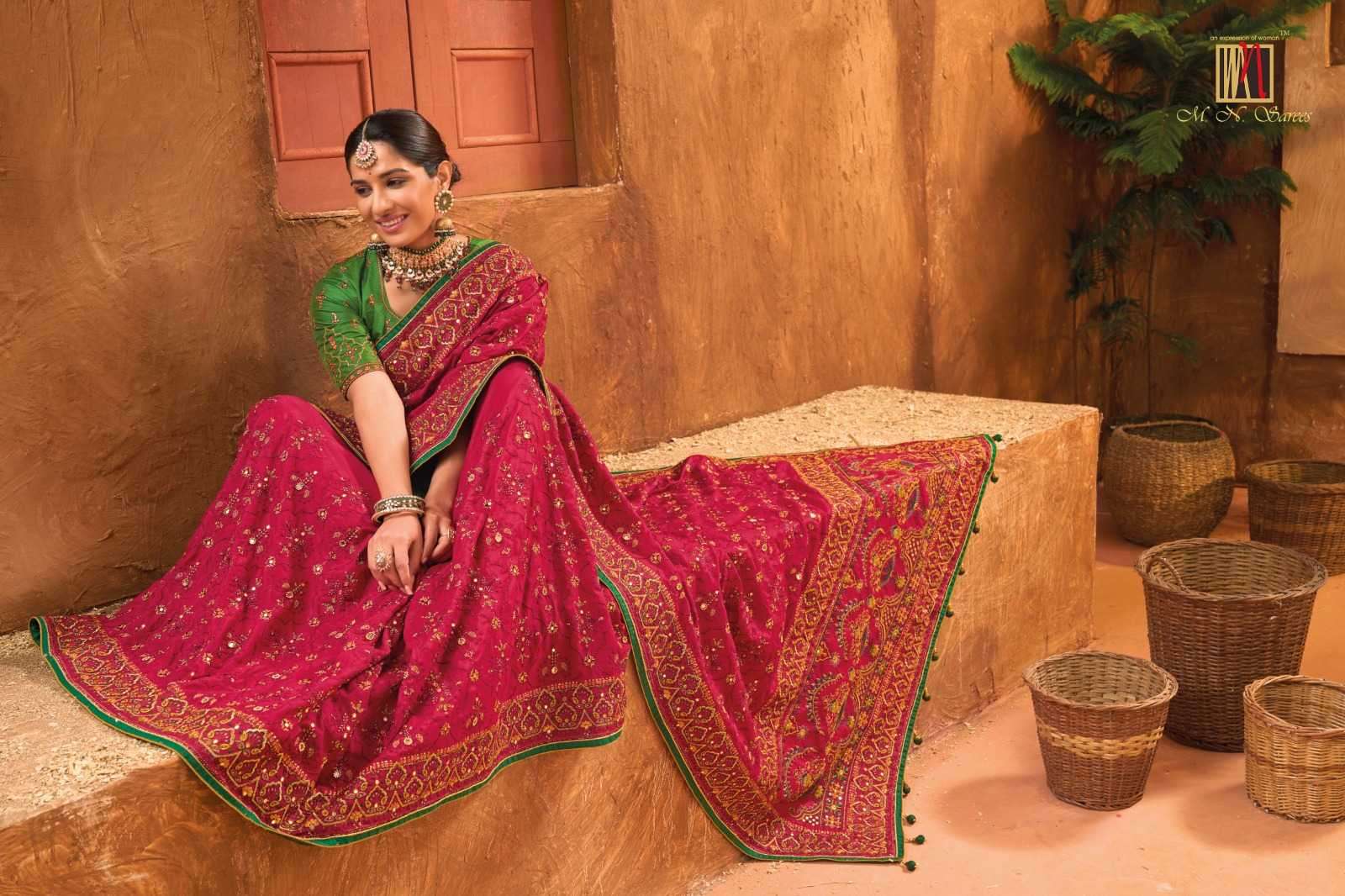 MN SAREE PRESENTS KACHHI WORK VOL-5 GORGEOUS HAND EMBROIDERY WORK TRADITIONAL SAREES CATALOG WHOLESALER AND EXPORTER IN SURAT