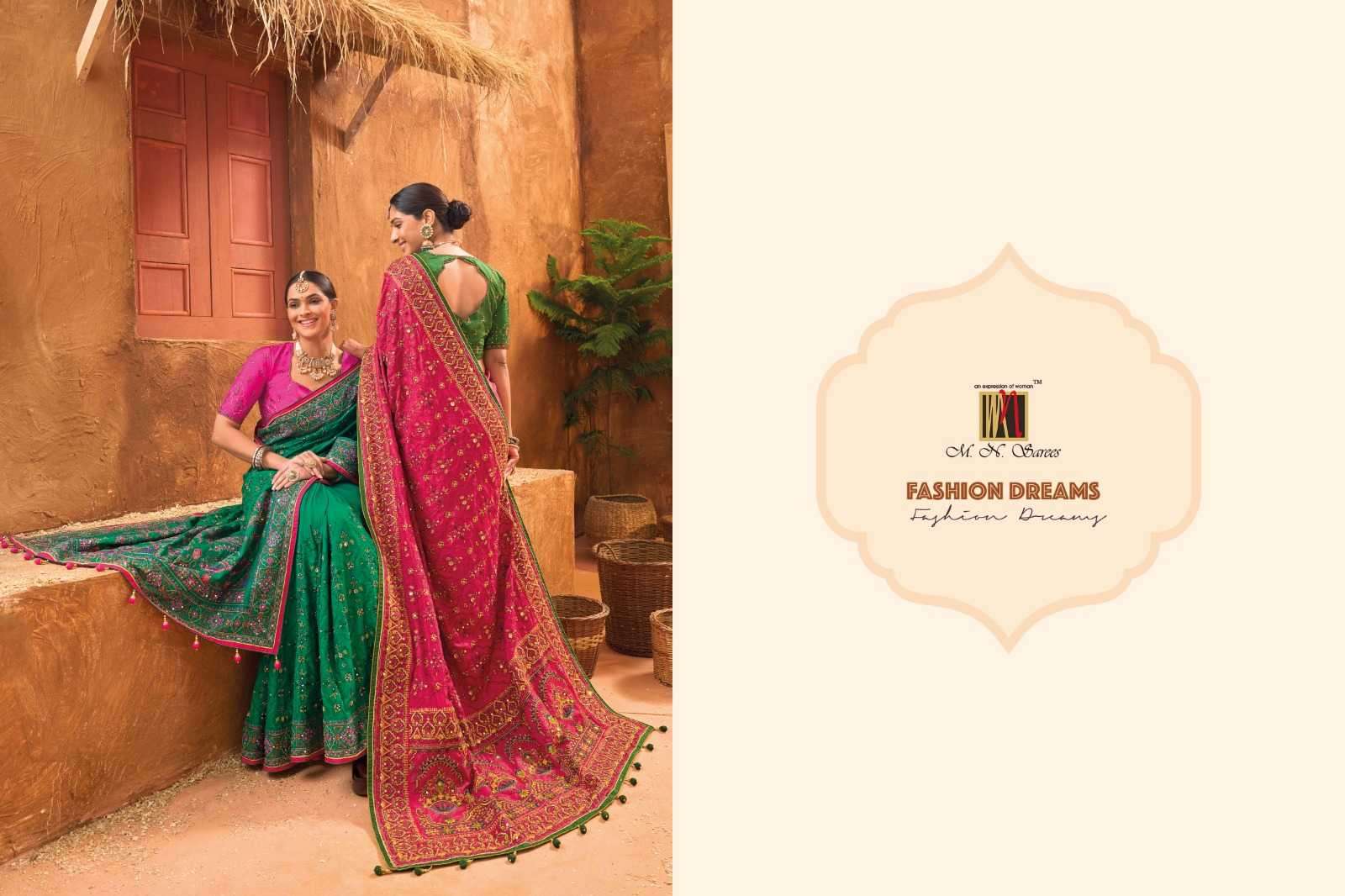 MN SAREE PRESENTS KACHHI WORK VOL-5 GORGEOUS HAND EMBROIDERY WORK TRADITIONAL SAREES CATALOG WHOLESALER AND EXPORTER IN SURAT