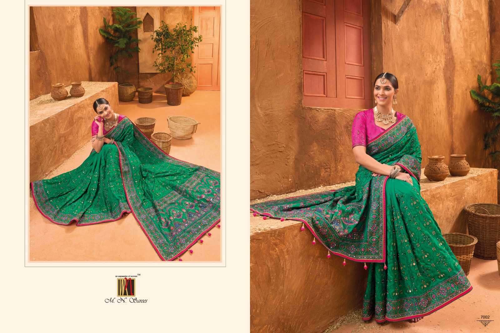 MN SAREE PRESENTS KACHHI WORK VOL-5 GORGEOUS HAND EMBROIDERY WORK TRADITIONAL SAREES CATALOG WHOLESALER AND EXPORTER IN SURAT