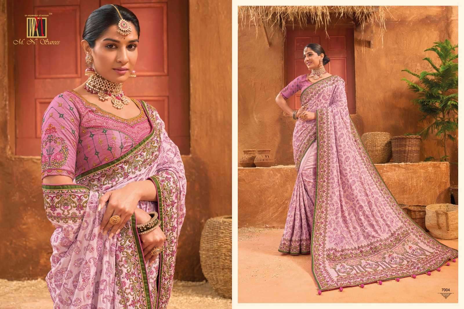 MN SAREE PRESENTS KACHHI WORK VOL-5 GORGEOUS HAND EMBROIDERY WORK TRADITIONAL SAREES CATALOG WHOLESALER AND EXPORTER IN SURAT