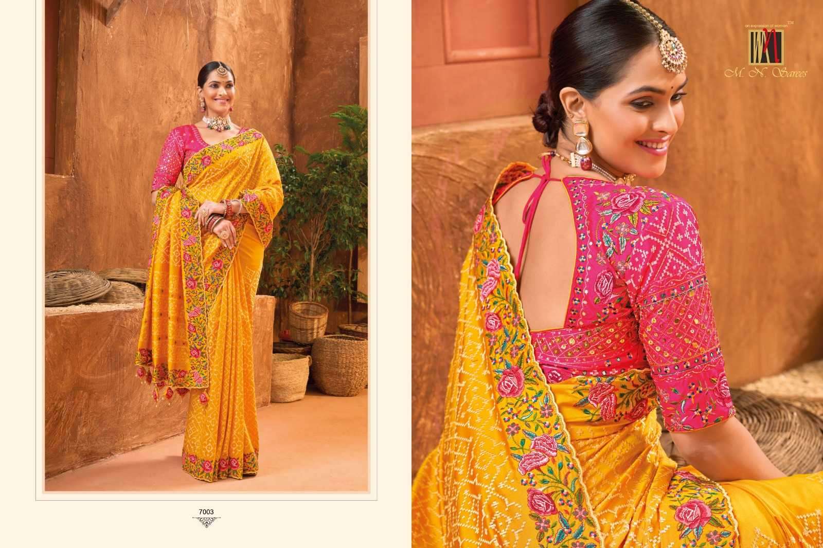 MN SAREE PRESENTS KACHHI WORK VOL-5 GORGEOUS HAND EMBROIDERY WORK TRADITIONAL SAREES CATALOG WHOLESALER AND EXPORTER IN SURAT