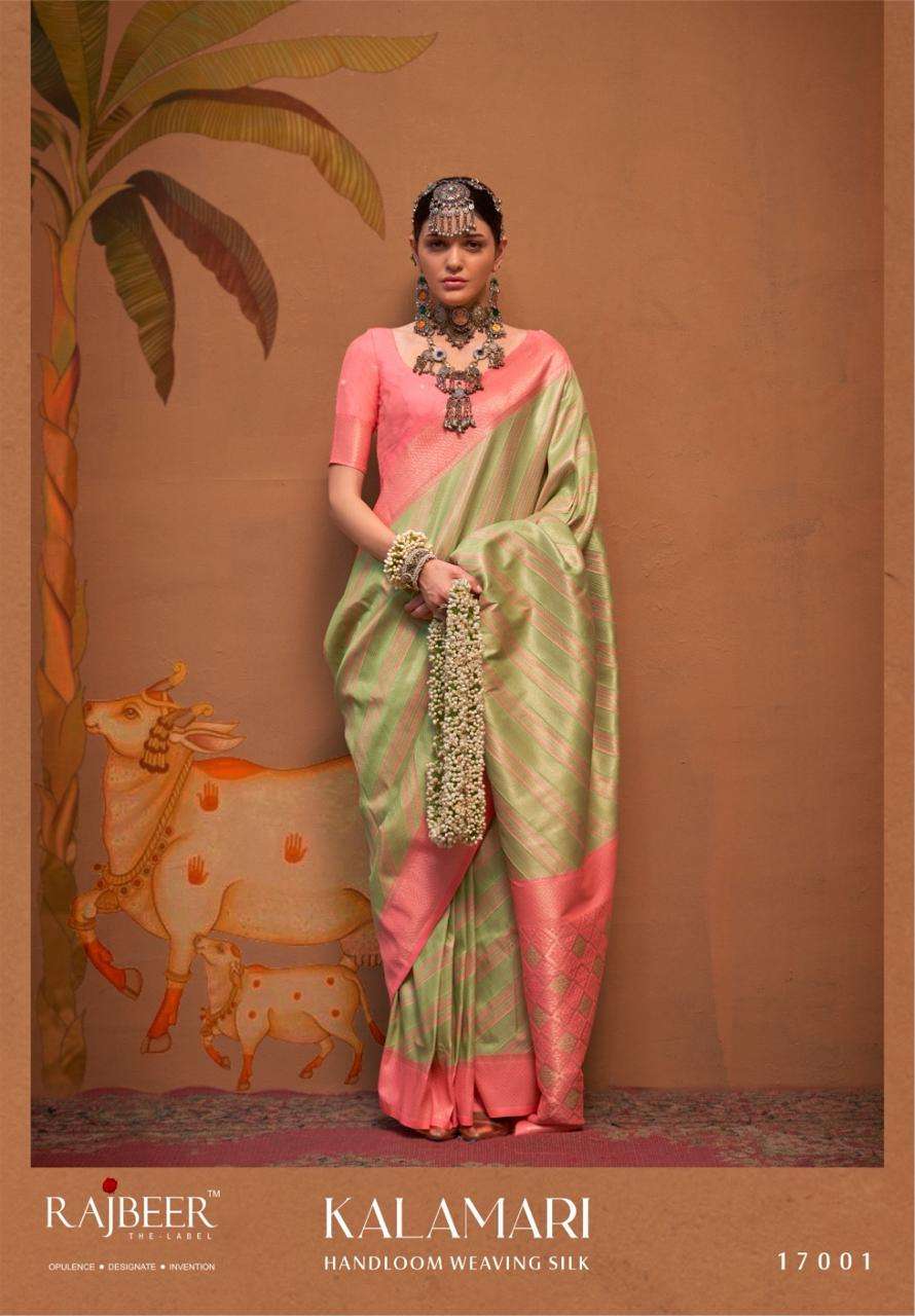 RAJBEER PRESENTS KALAMARI WEAVING SILK SAREES CATALOG WHOLESALER AND EXPORTER IN SURAT