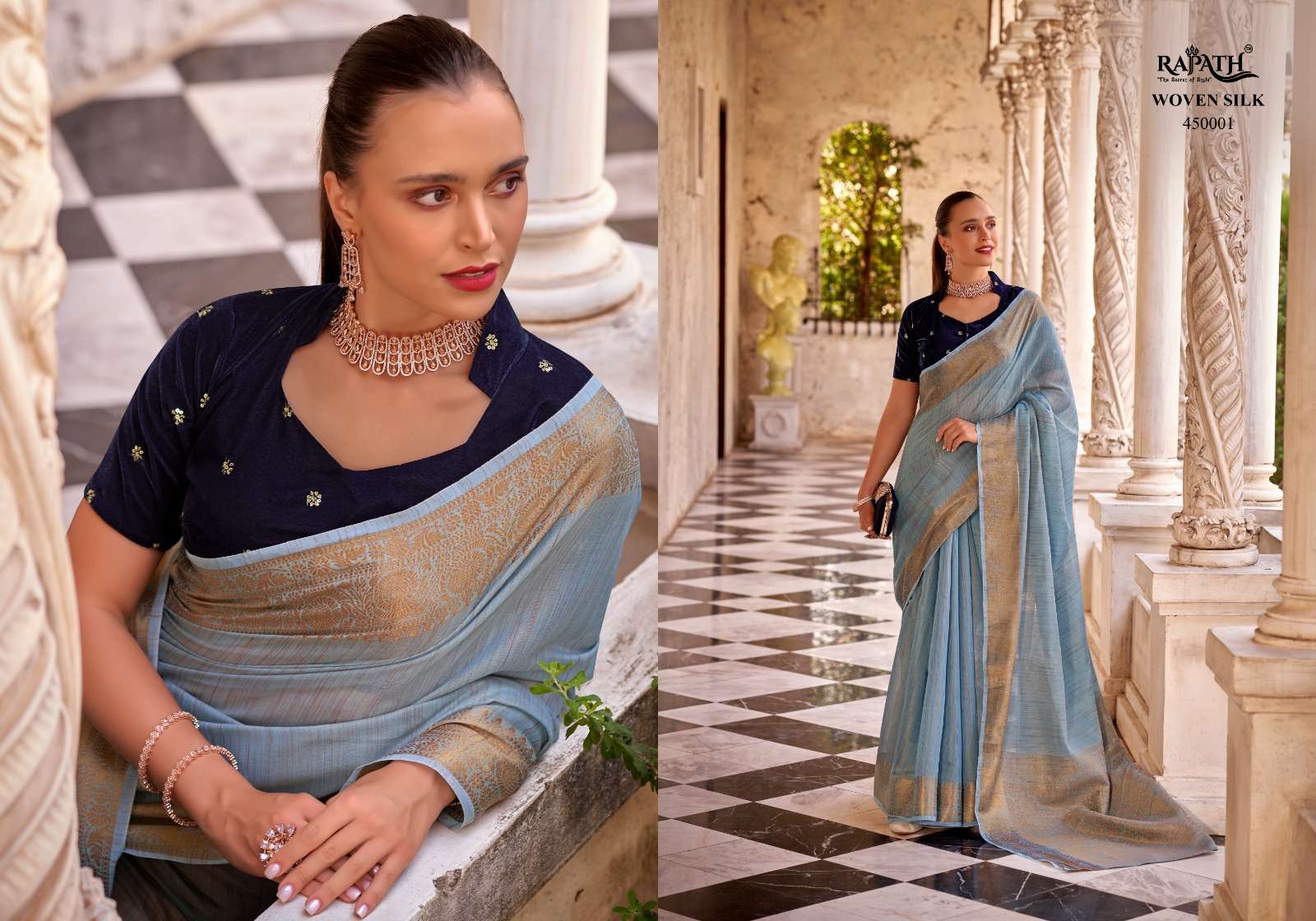 RAJPATH DELICATE SILK BEAUTIFUL LINEN SAREE CATALOG WHOLESALER AND EXPORTER IN SURAT 