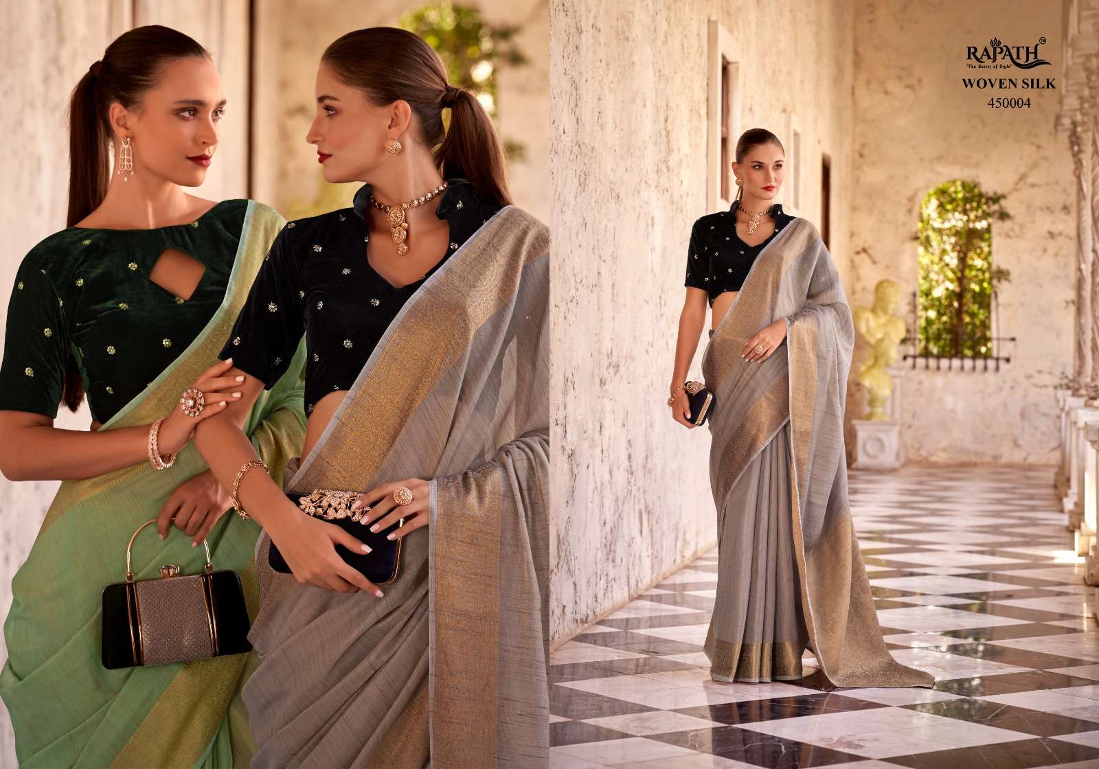 RAJPATH DELICATE SILK BEAUTIFUL LINEN SAREE CATALOG WHOLESALER AND EXPORTER IN SURAT 